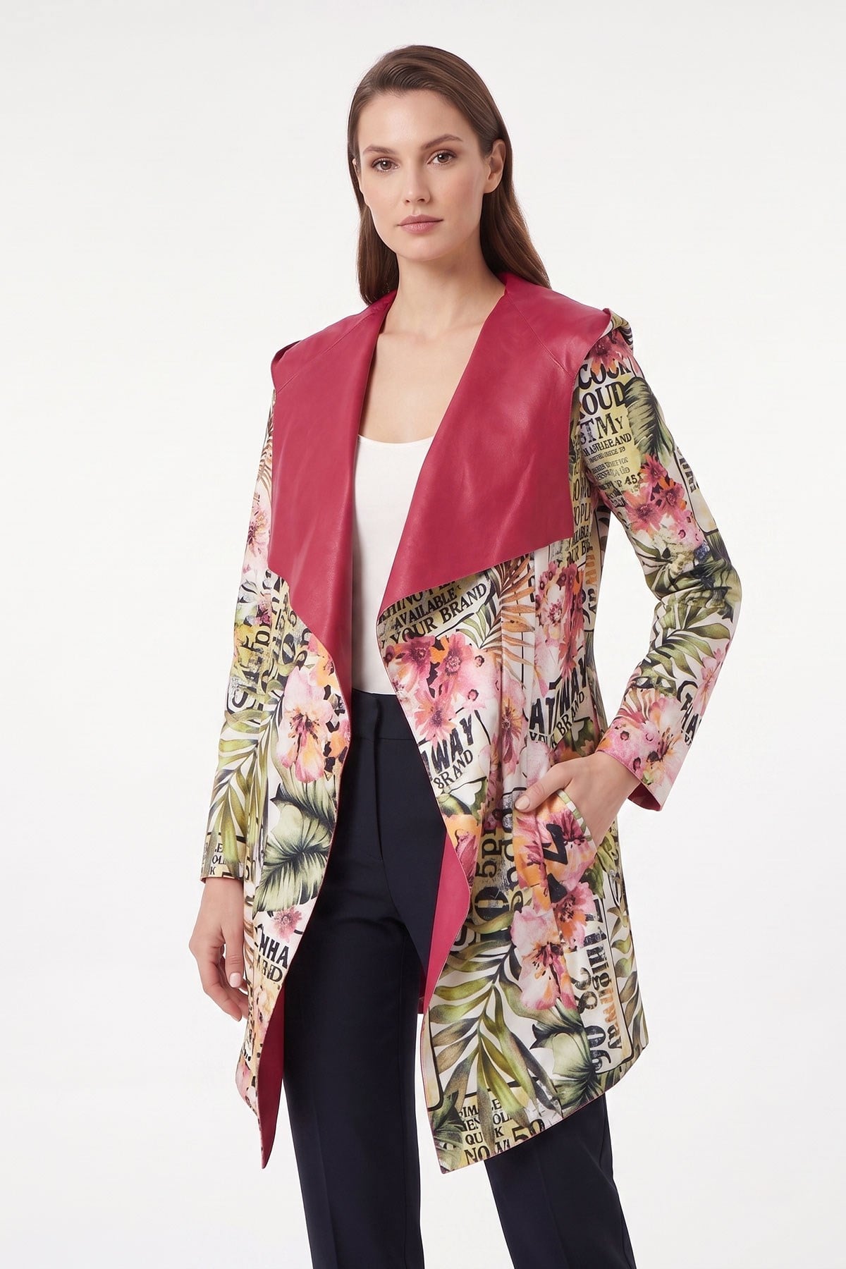 Beatrix Fuchsia WomenS Double-Sided Leather Coat