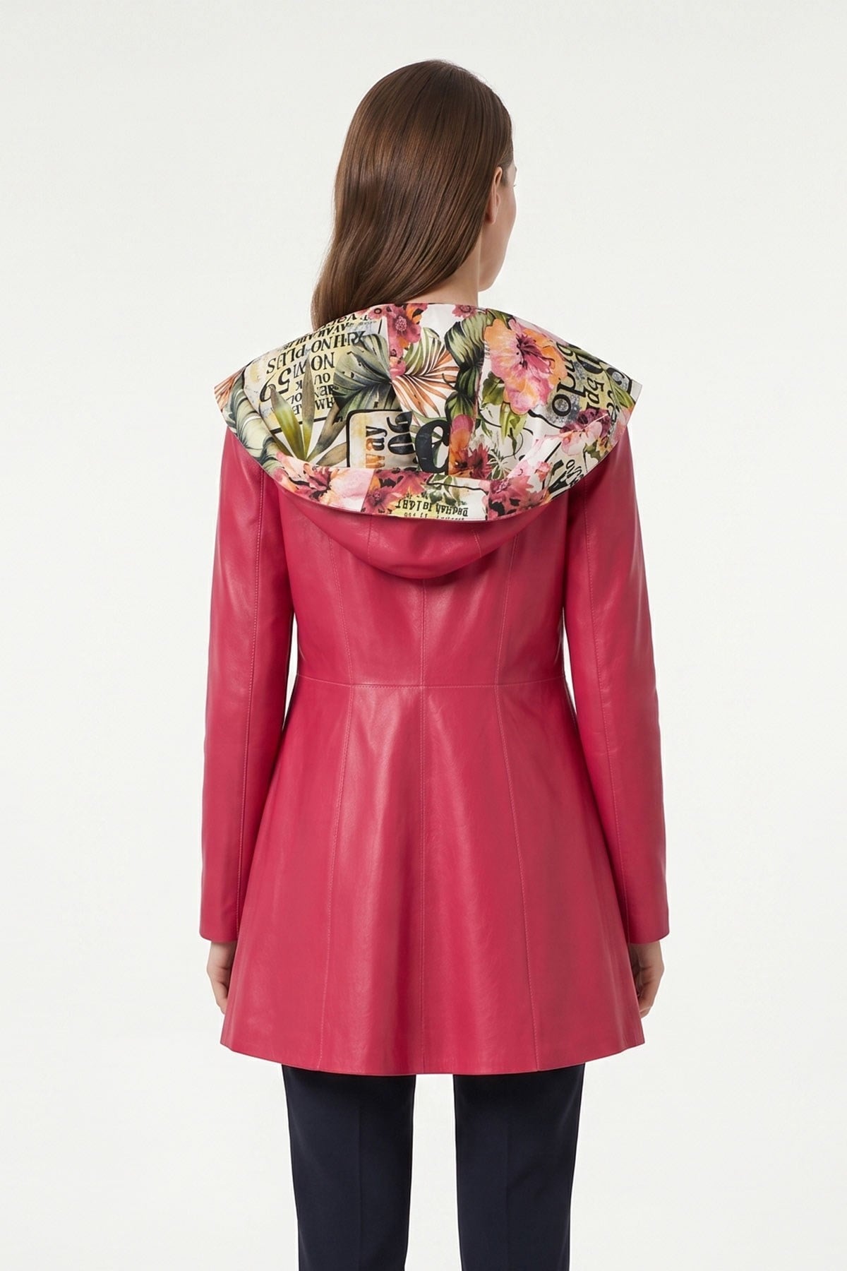 Beatrix Fuchsia WomenS Double-Sided Leather Coat
