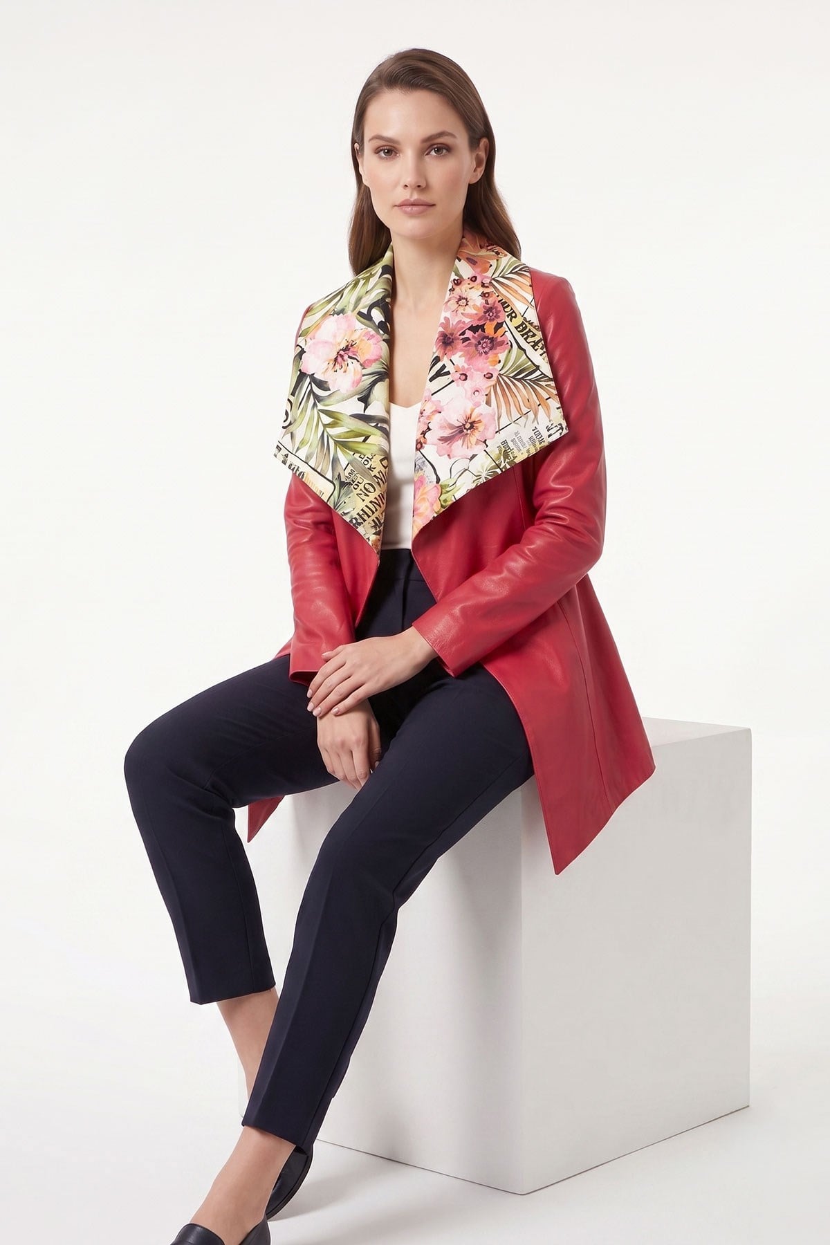 Beatrix Fuchsia WomenS Double-Sided Leather Coat