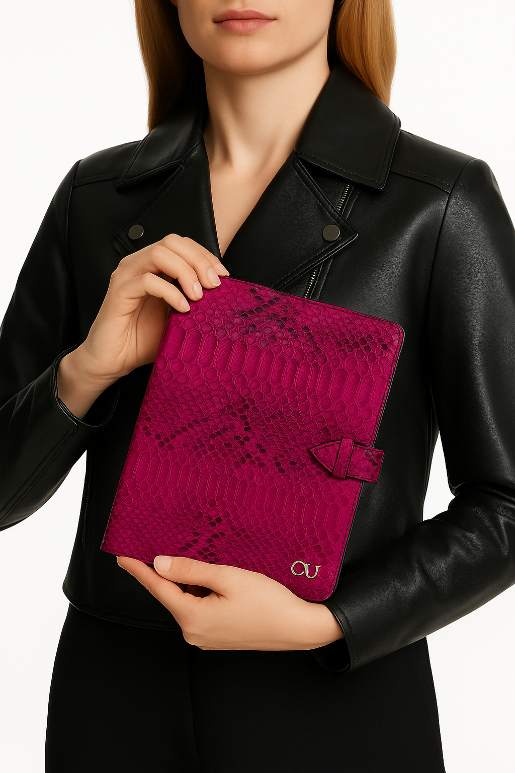 Fuşya Hakiki Yılan Derisi Tablet Kılıfı