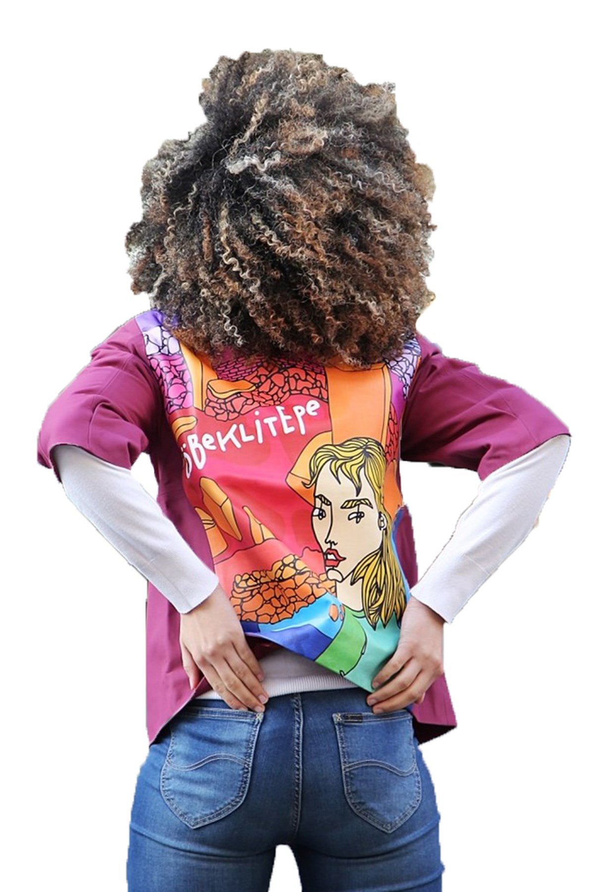 Göbeklitepe Printed Women's Leather Jacket