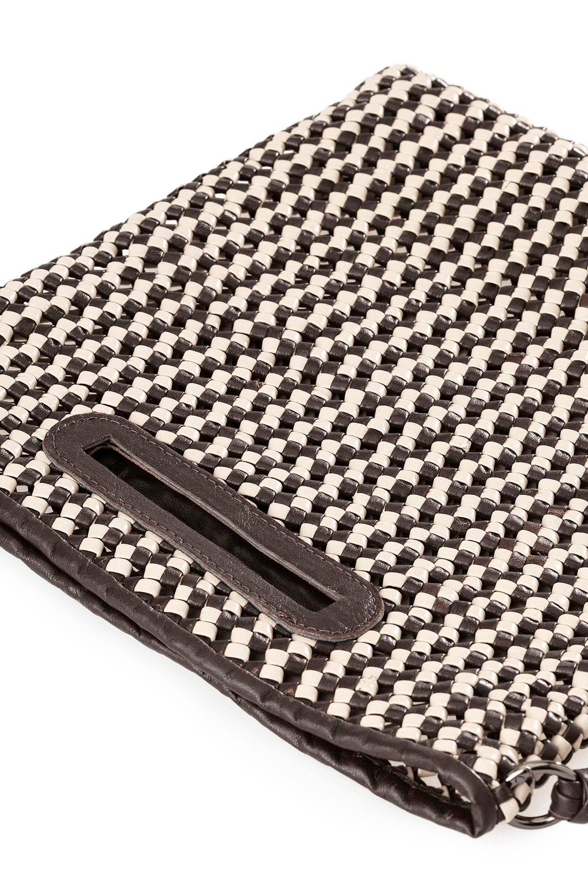 Gri Örgü Deri Çanta