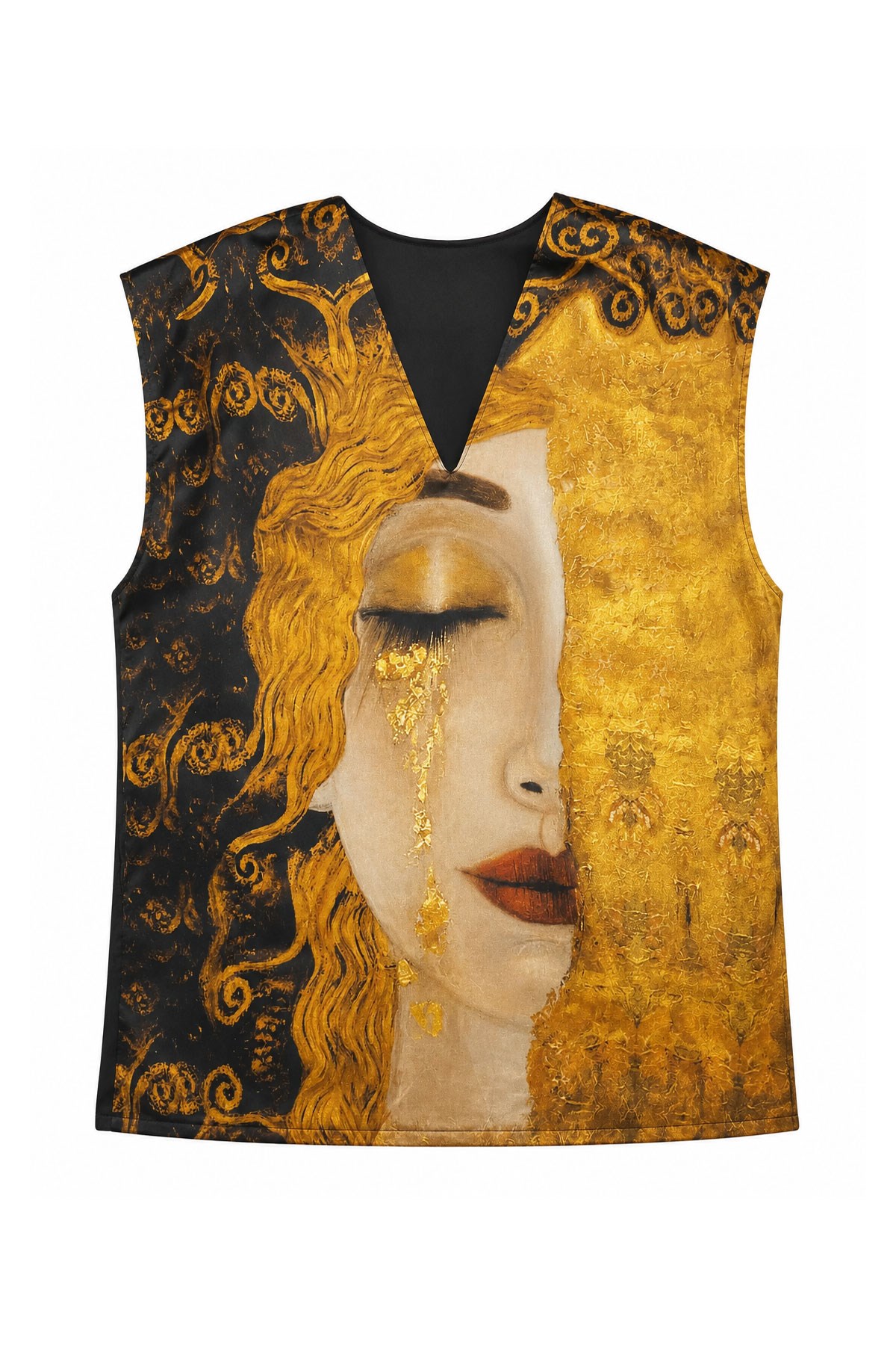 Gustav Klimt Ağlayan Kadın Sanat Baskılı İpek Elbise