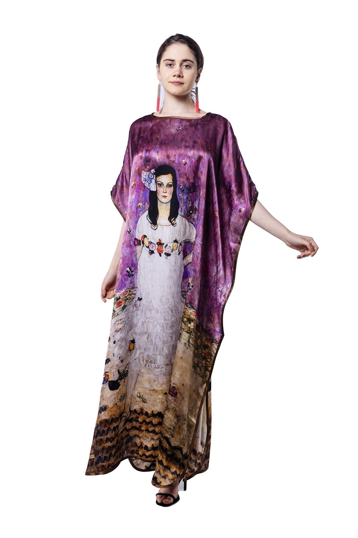 Gustav Klimt Eugenia Primavesi Desenli İpek Elbise