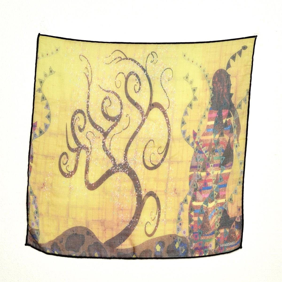 Gustav Klimt Life Desenli Renkli Çok Fonksiyonlu Renkli Kare 45x45 Bandana