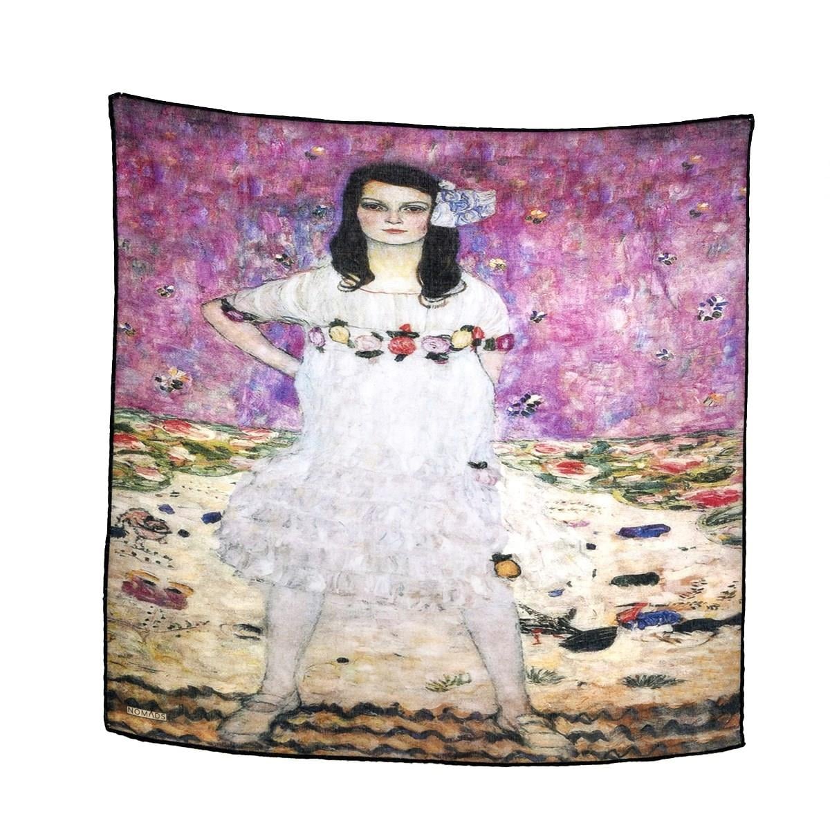 Gustav Klimt Mada Primavesi Desenli Renkli Çok Fonksiyonlu Renkli Kare 45x45 Bandana