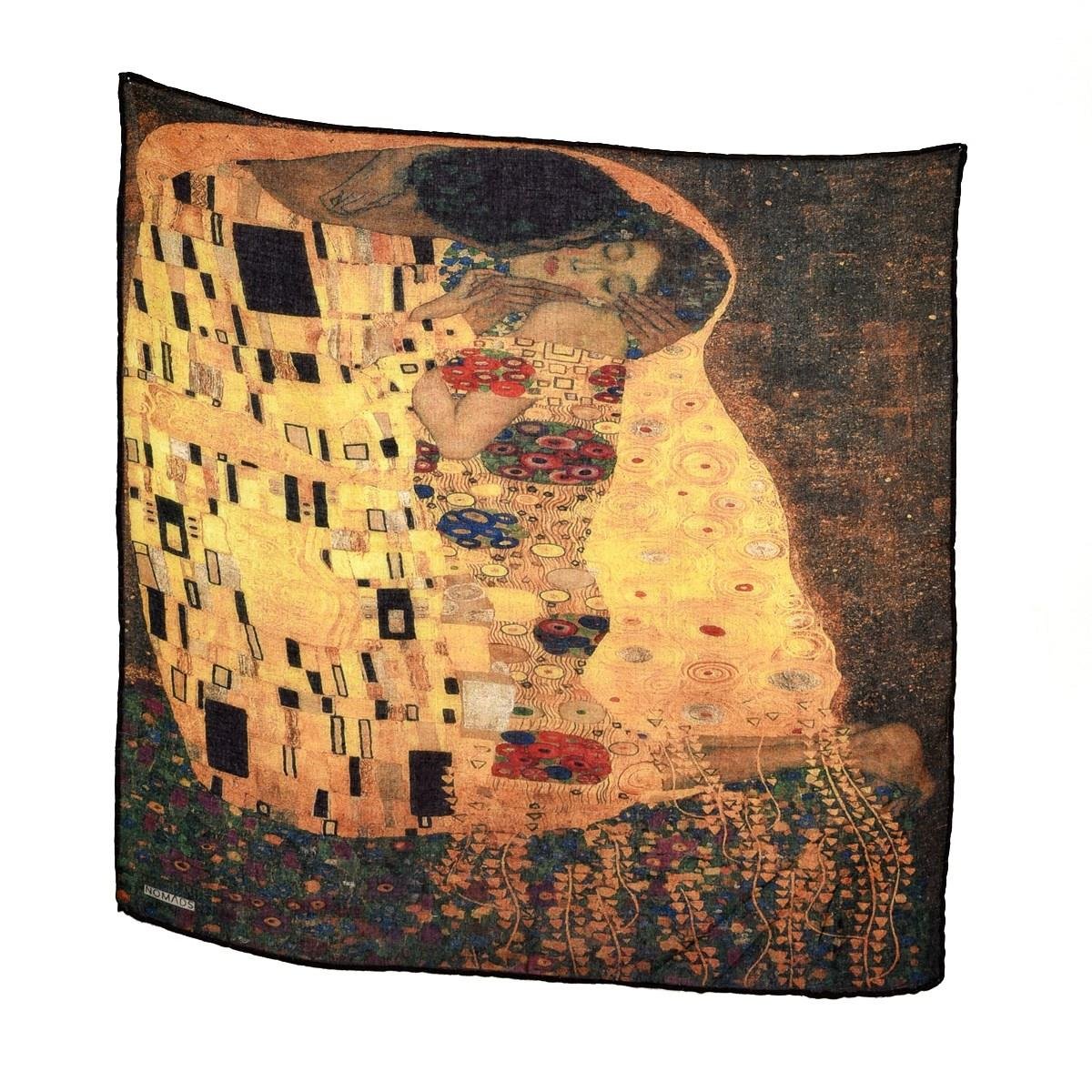 Gustav Klimt The Kiss Desenli Renkli Çok Fonksiyonlu Renkli Kare 45x45 Bandana