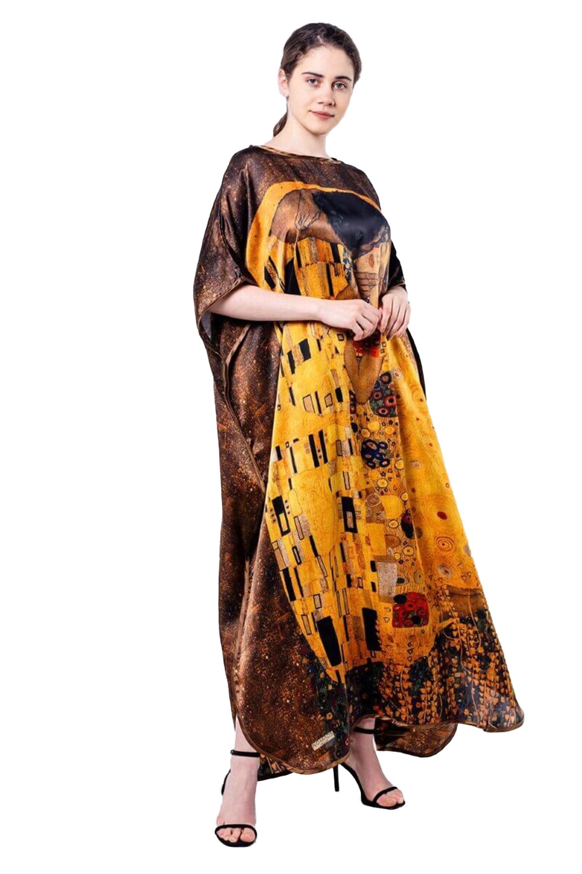 Gustav Klimt The Kiss İpek Elbise