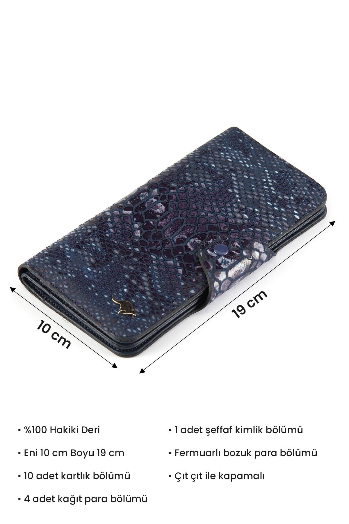 Hakiki Deri Bol Kartlıklı Fermuarlı ve Telefon Bölmeli Sarı Uzun Kadın Deri Cüzdan