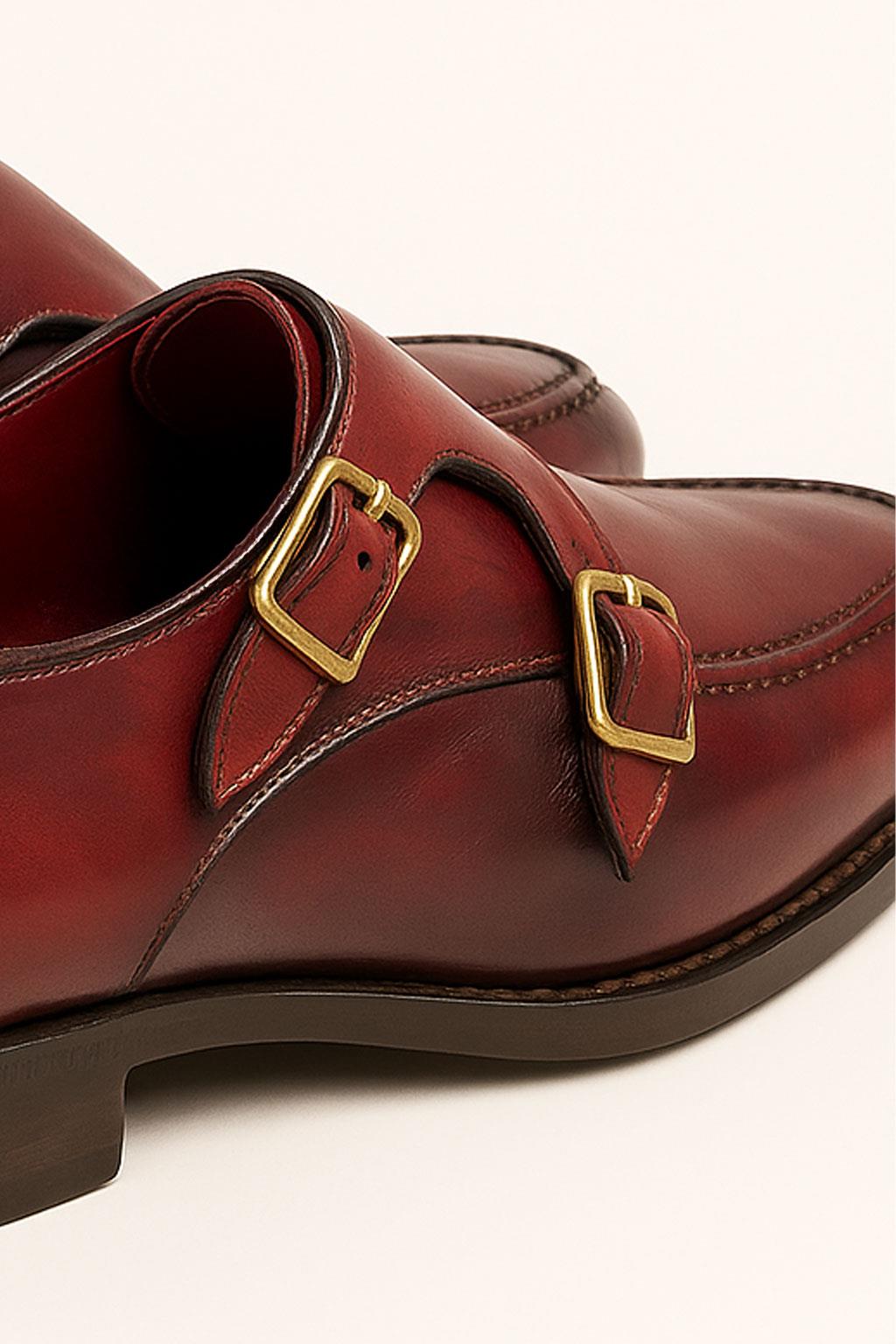 Hakiki Deri Çift Tokalı Klasik Erkek Ayakkabı 