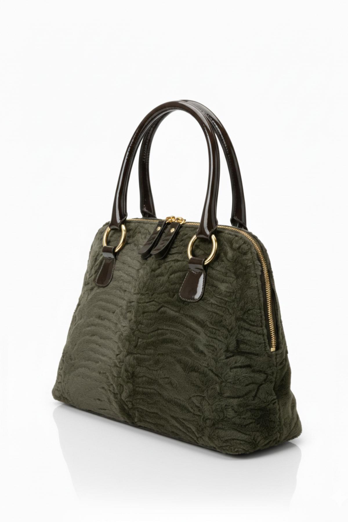 Hakiki Deri Haki Yeşil Çanta