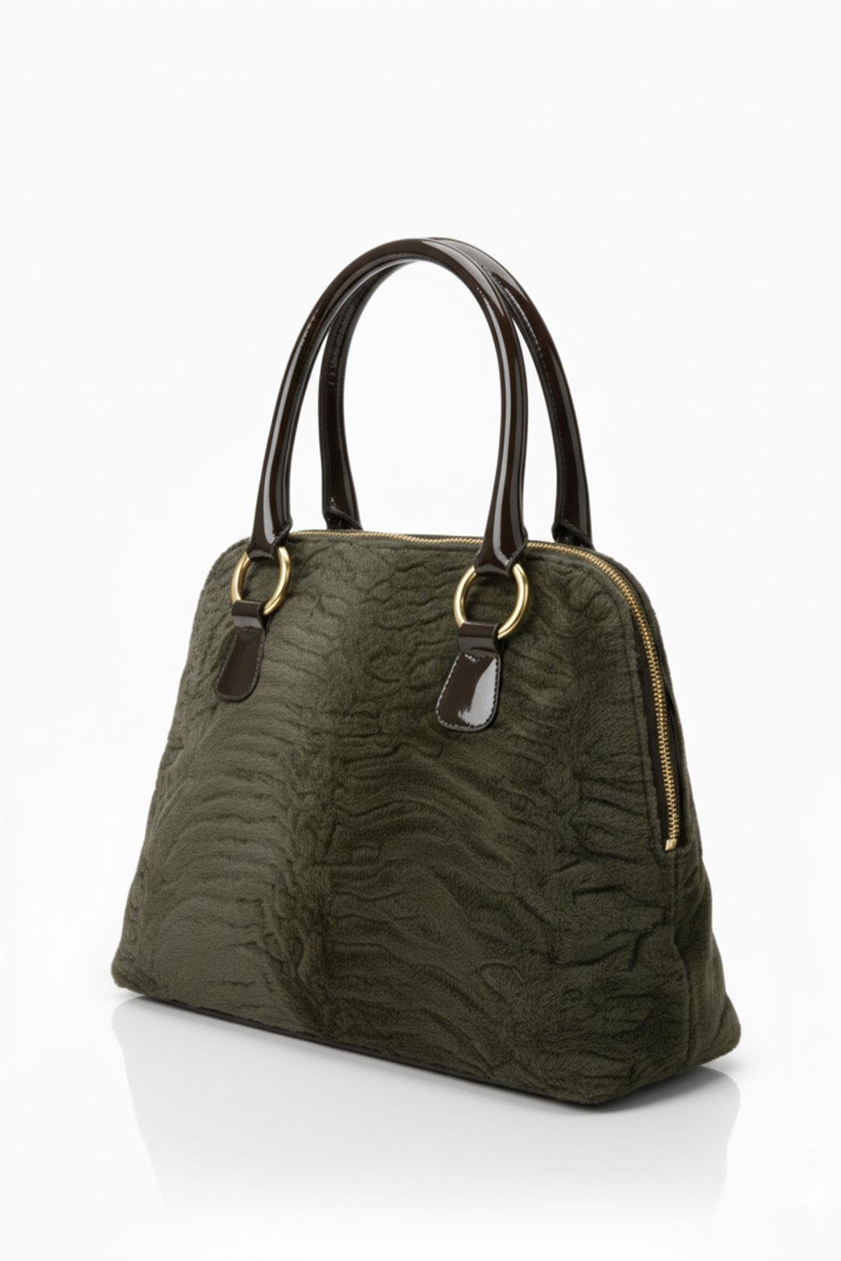 Hakiki Deri Haki Yeşil Çanta