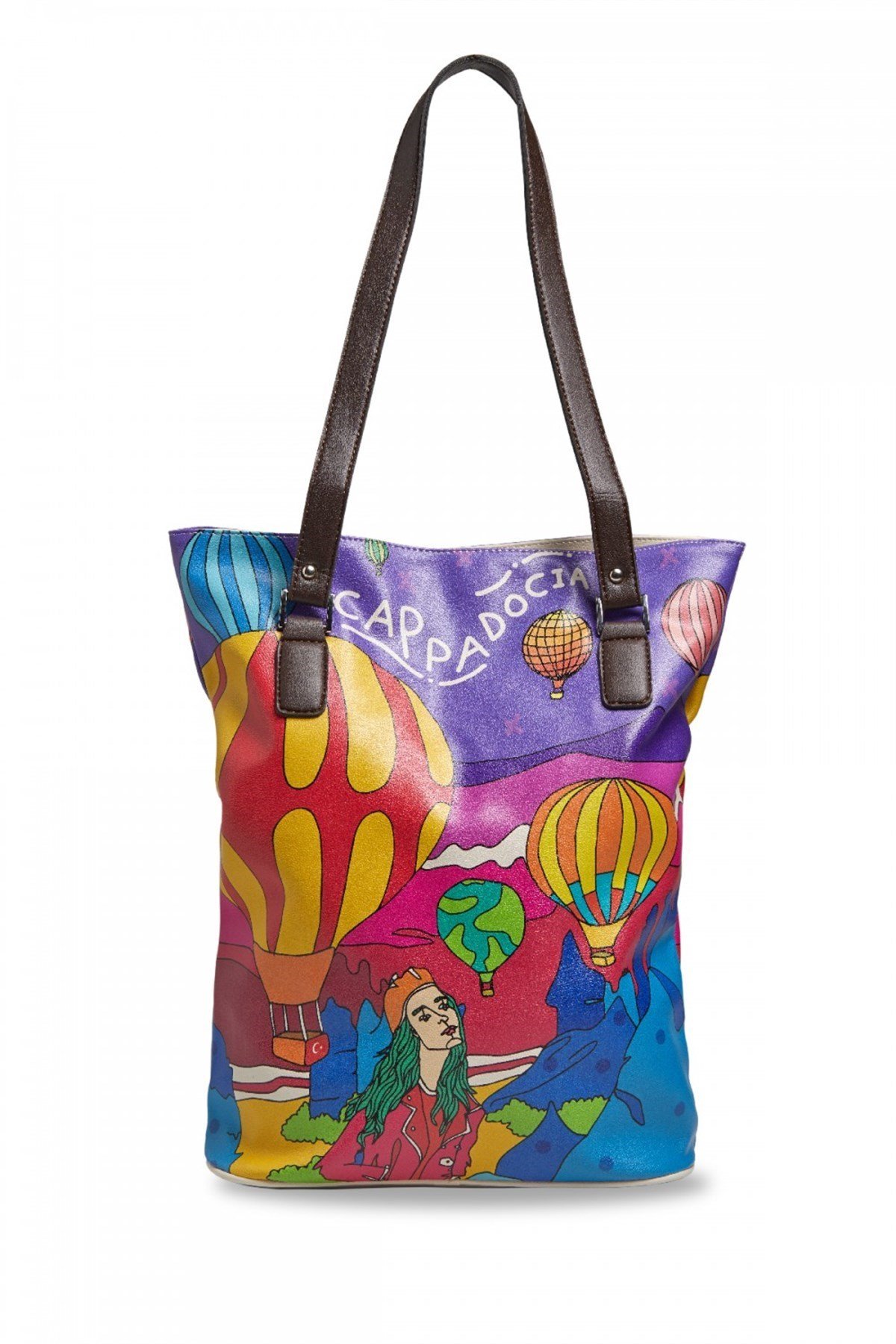 İkigai City Serisi Kapadokya Baskılı Omuz Çantası