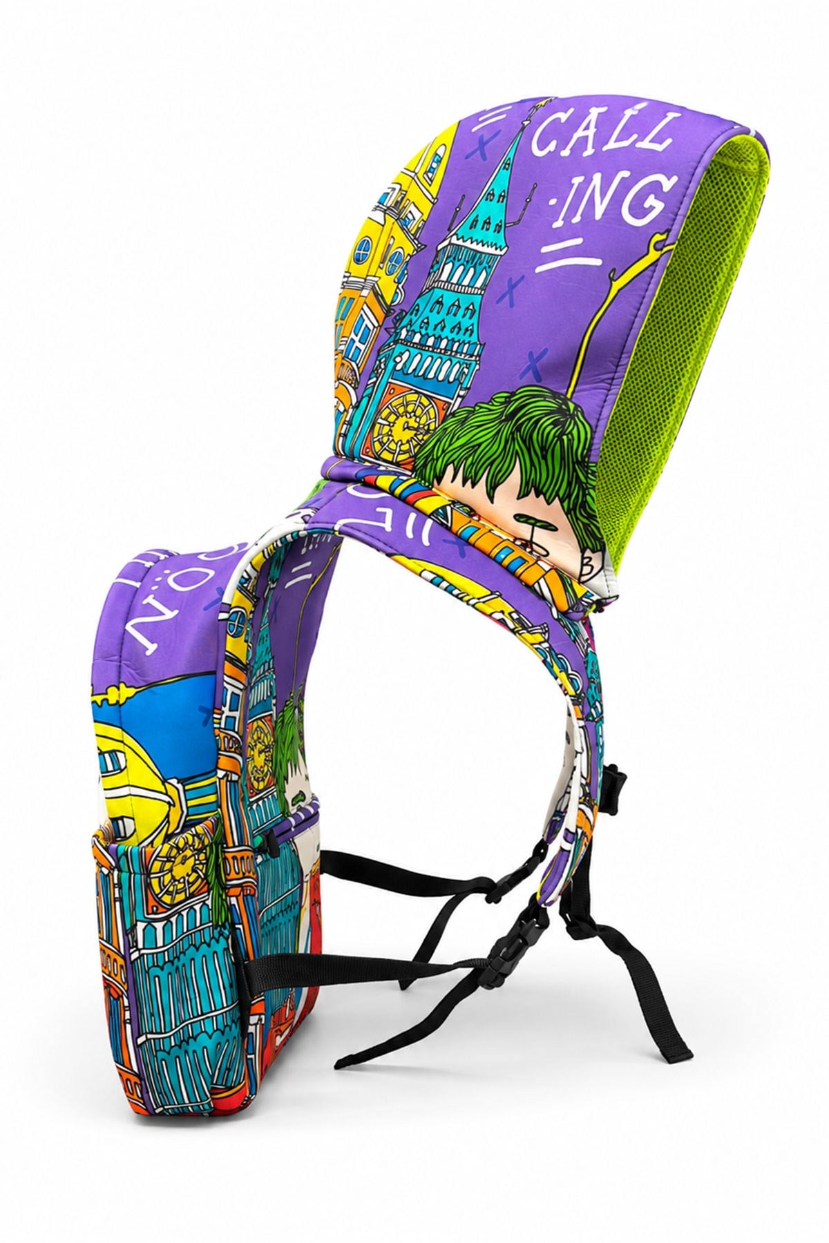 Ikigai City Series Back to School London Patterned Detachable Hooded Lightweight Notebook Pocket Backpack