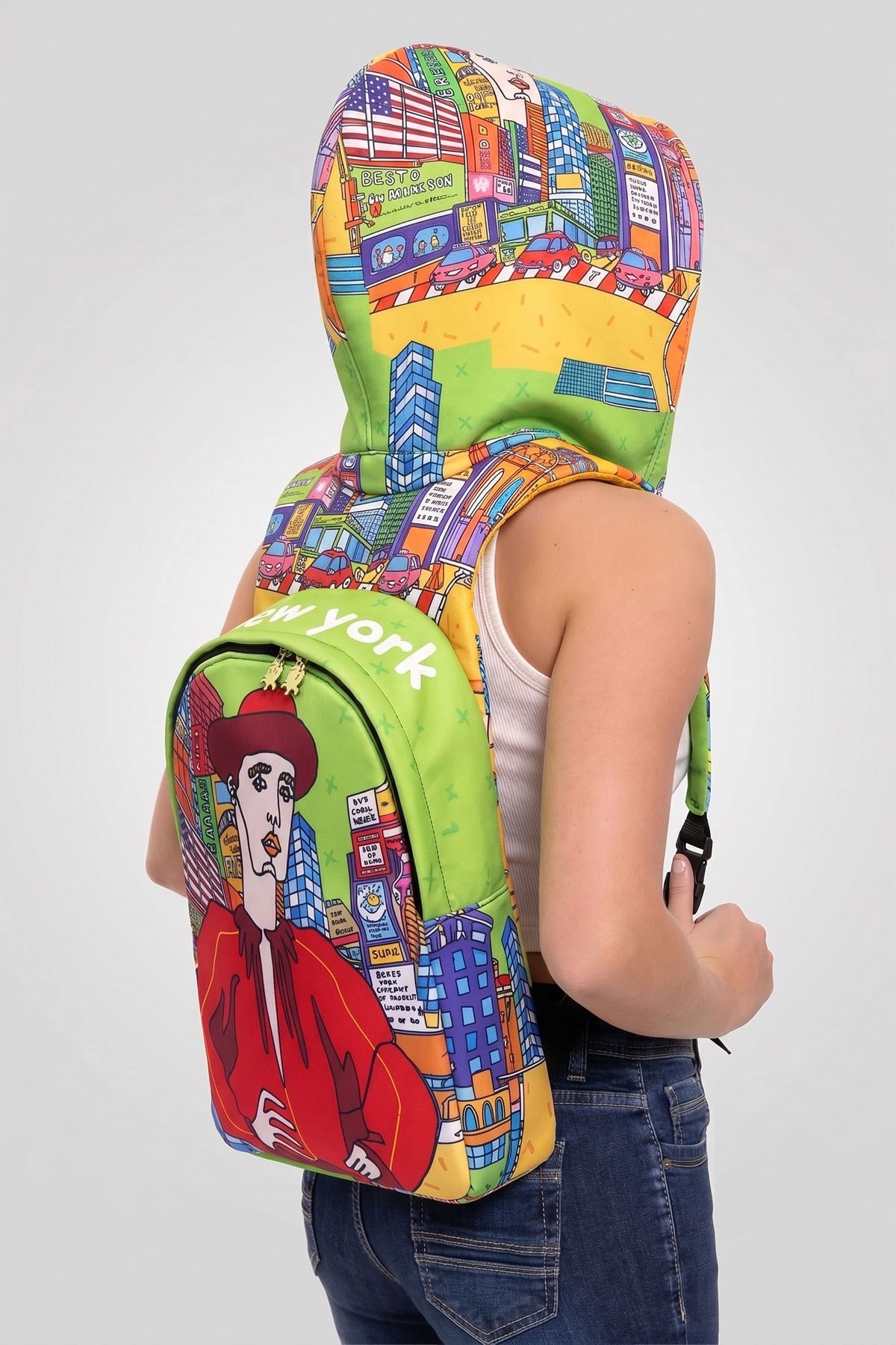 Ikigai City Series New York Hooded Large Backpack