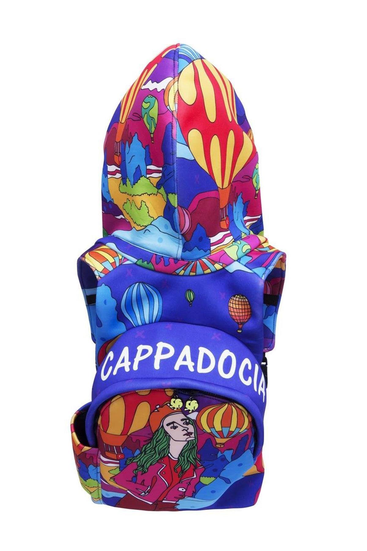 İkigai City Serisi Okula Dönüş Kapadokya Desenli Çıkabilir Kapüşonlu Hafif Notebook Cepli Sırt Çantası