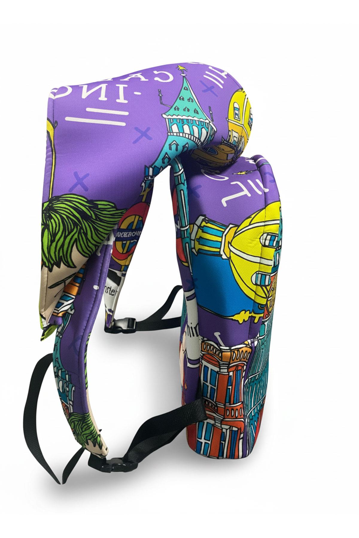 İkigai City Serisi Okula Dönüş London Desenli Çıkabilir Kapüşonlu Hafif Notebook Cepli Sırt Çantası