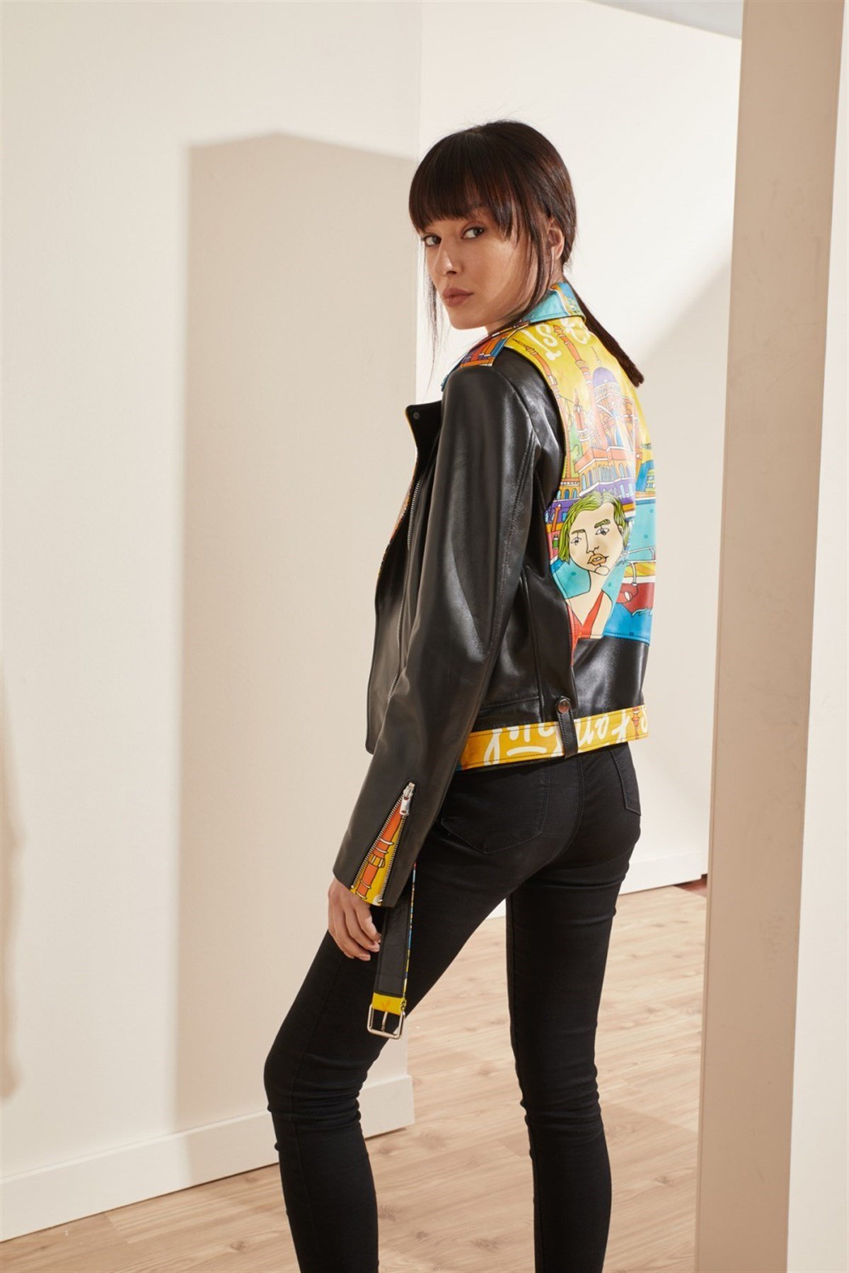 Istanbul Printed Women's Leather Jacket