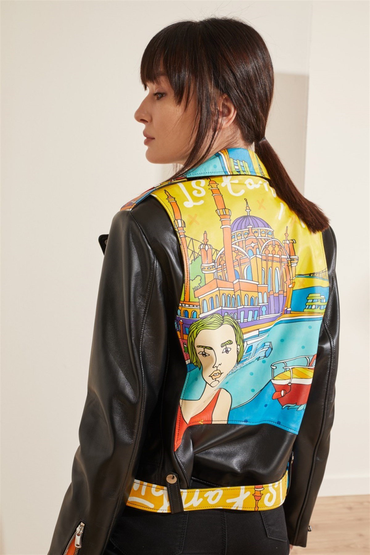 Istanbul Printed Women's Leather Jacket