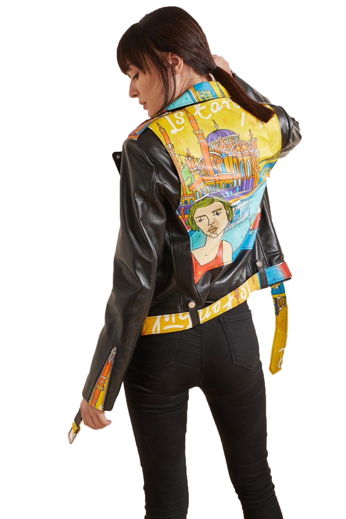 Istanbul Printed Women's Leather Jacket