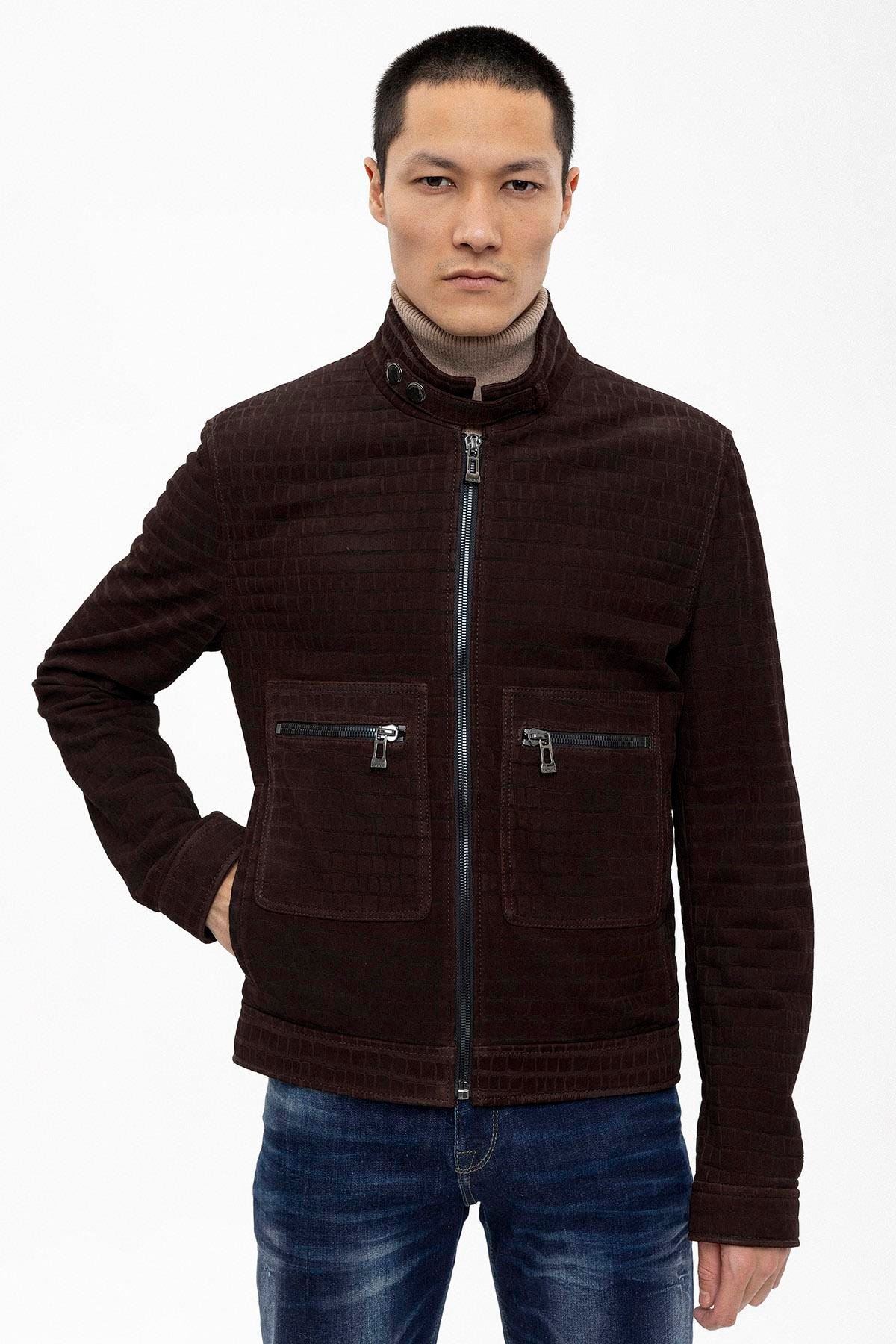 Brown Jovanni Suede Coat