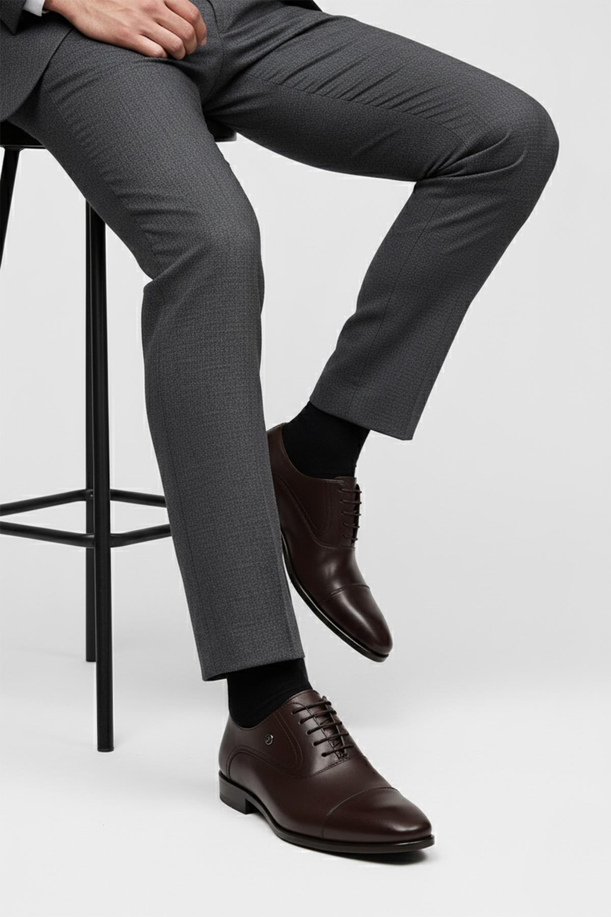 Kahverengi Deri Klasik Erkek Ayakkabı