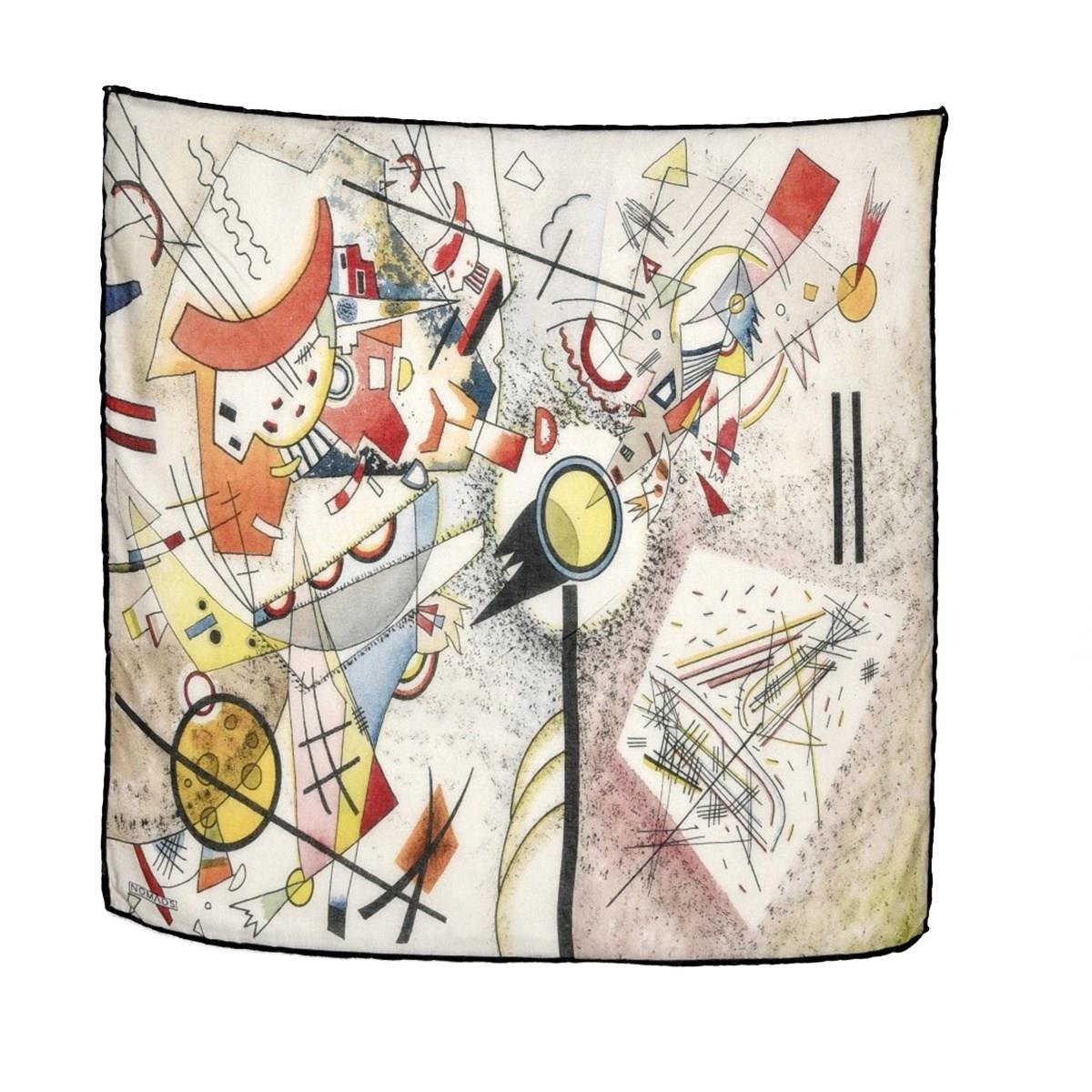 Kandinsky Busting Aquarelle Desenli Renkli Çok Fonksiyonlu Renkli Kare 45x45 Bandana