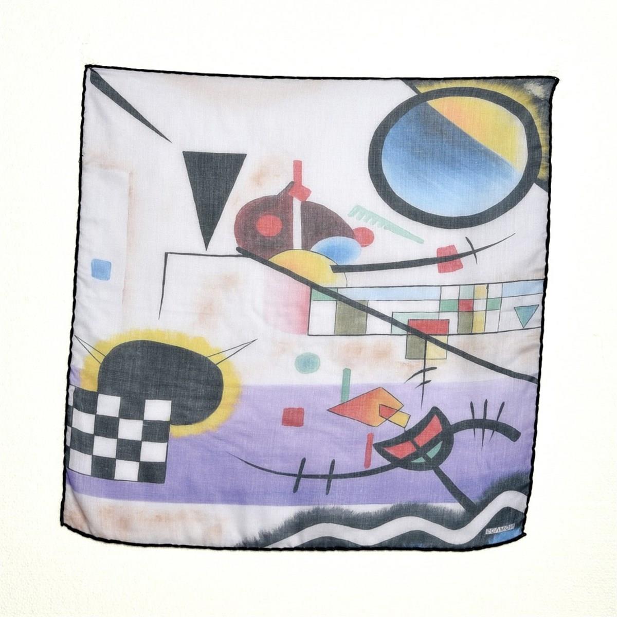 Kandinsky Collective Desenli Renkli Çok Fonksiyonlu Renkli Kare 45x45 Bandana
