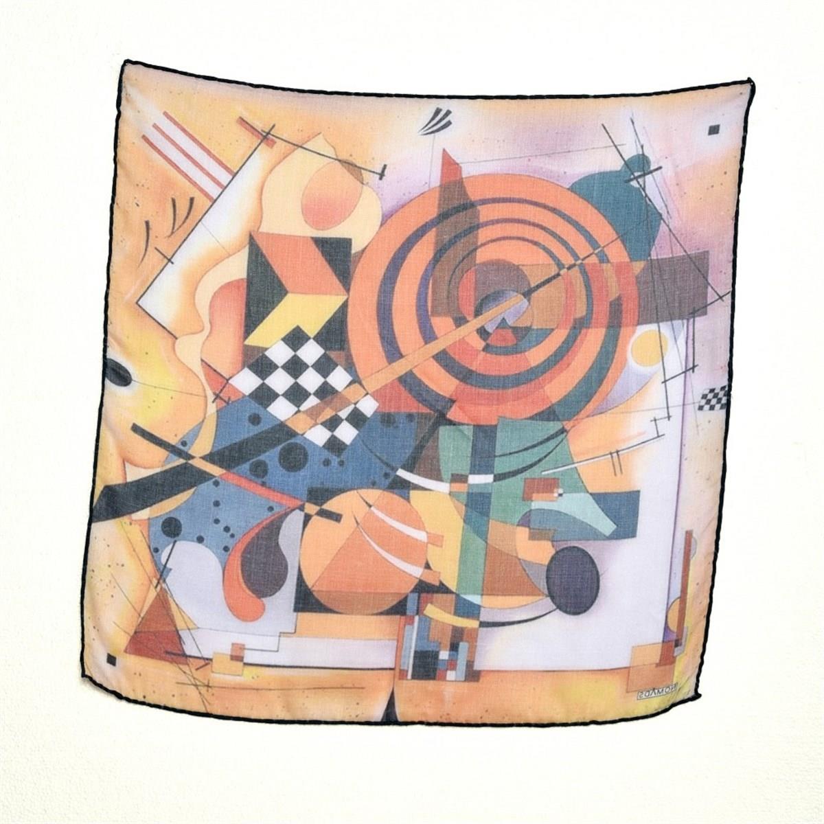 Kandinsky Composition II Desenli Renkli Çok Fonksiyonlu Renkli Kare 45x45 Bandana