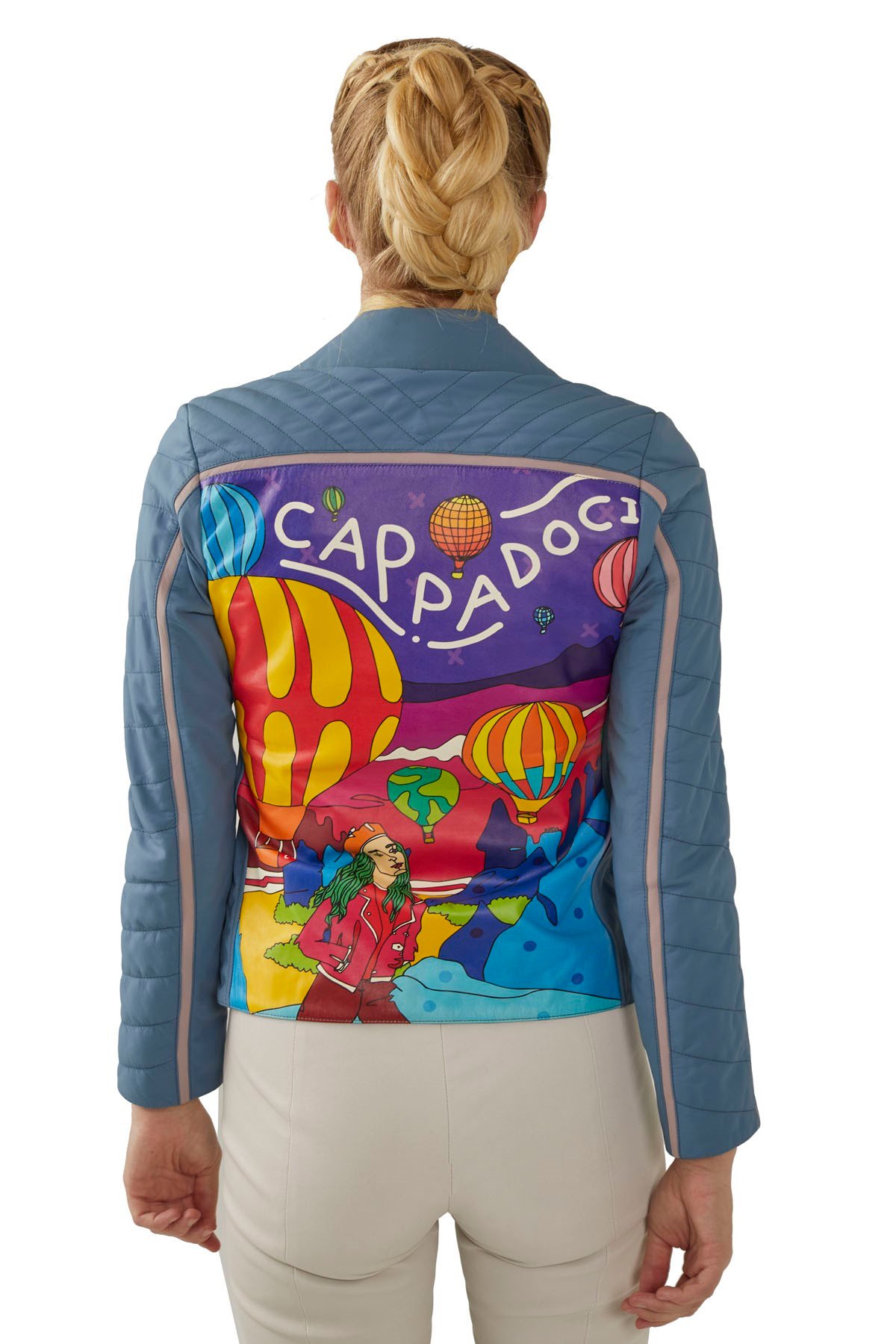 Cappadocia Printed Women's Leather Jacket