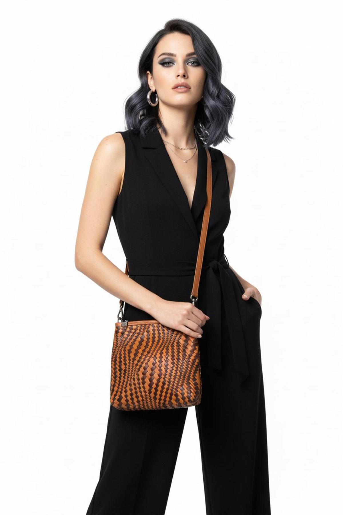 KIBELE ÖRGÜ DERİ ÇANTA