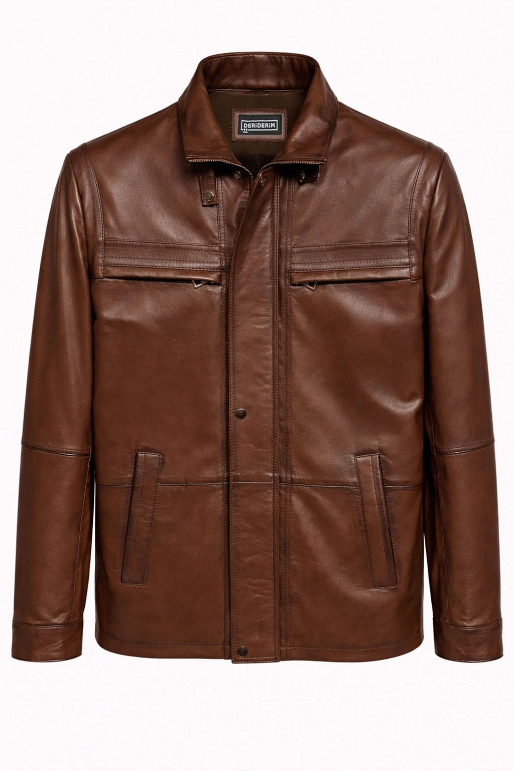 Kim Kahverengi Hakim Yaka Hakiki Deri Mont