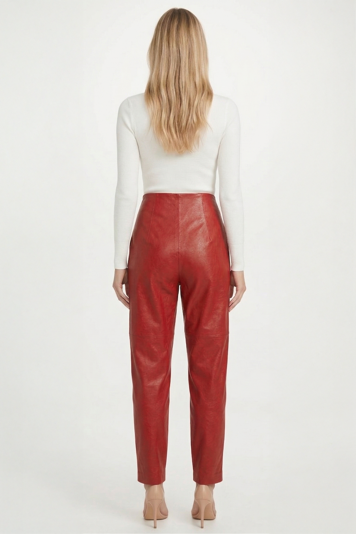 Black WomenS Carrot Cut Leather Pants