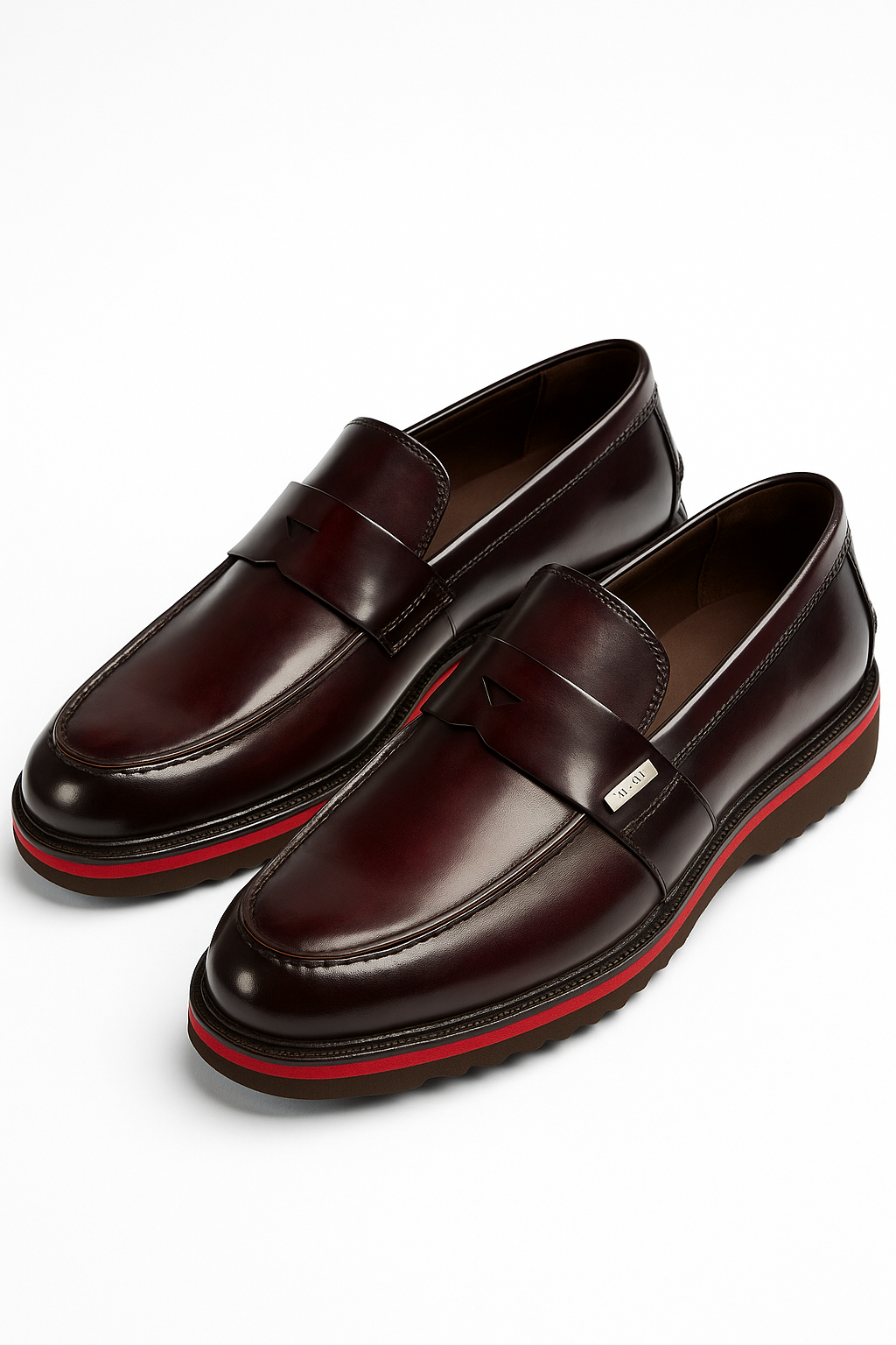 Kırmızı Taban Detaylı Bordo Rugan Erkek Ayakkabı