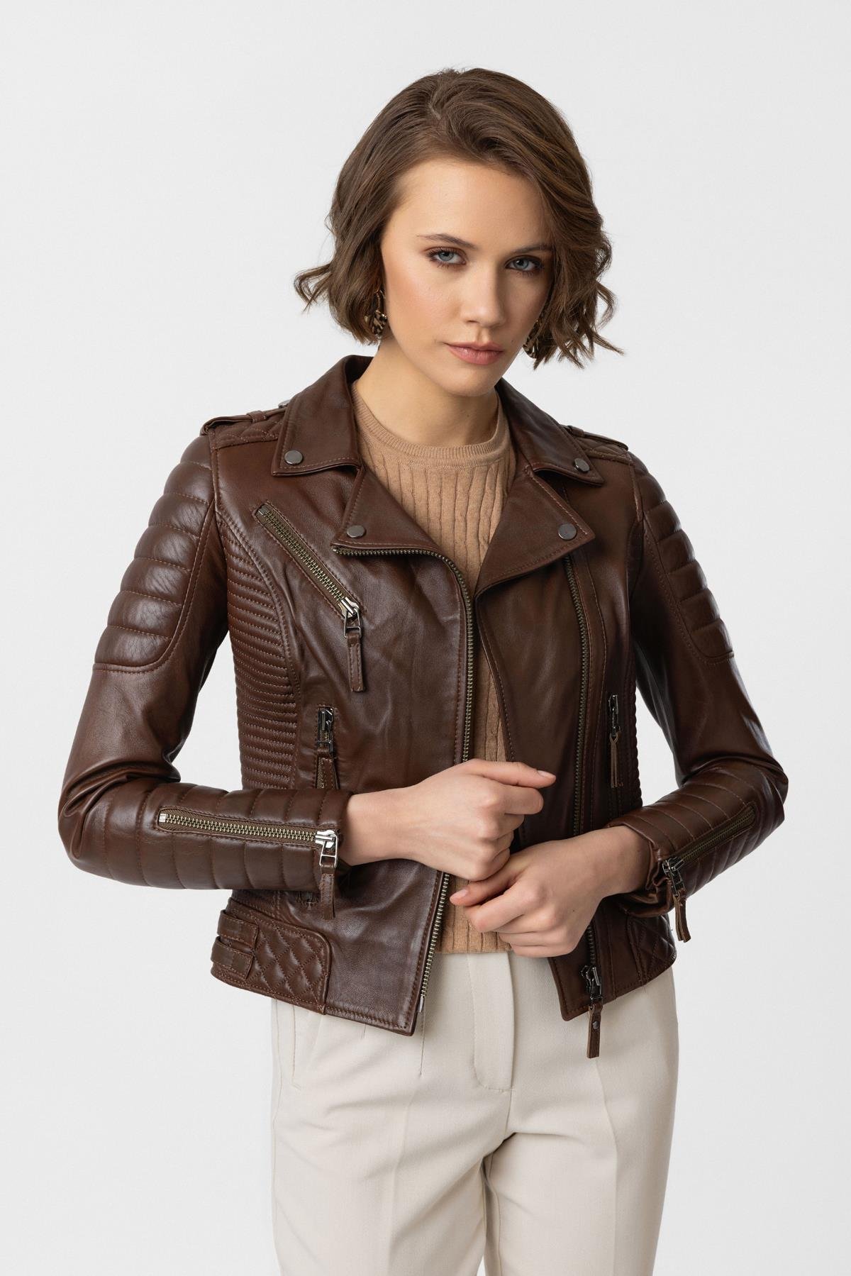 Cognac Laney WomenS Leather Jacket