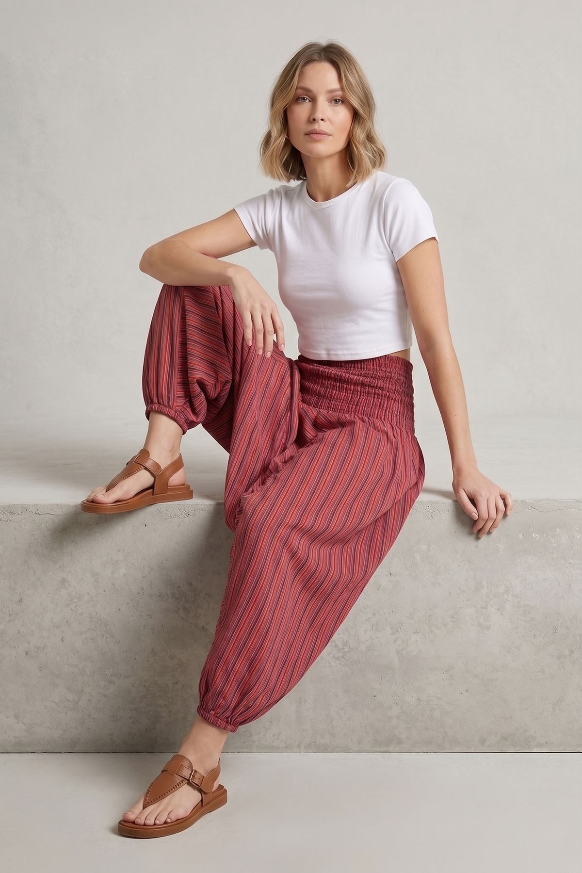 Blue Buldan Bezi Shilden Bezi Comfortable Cut Trousers