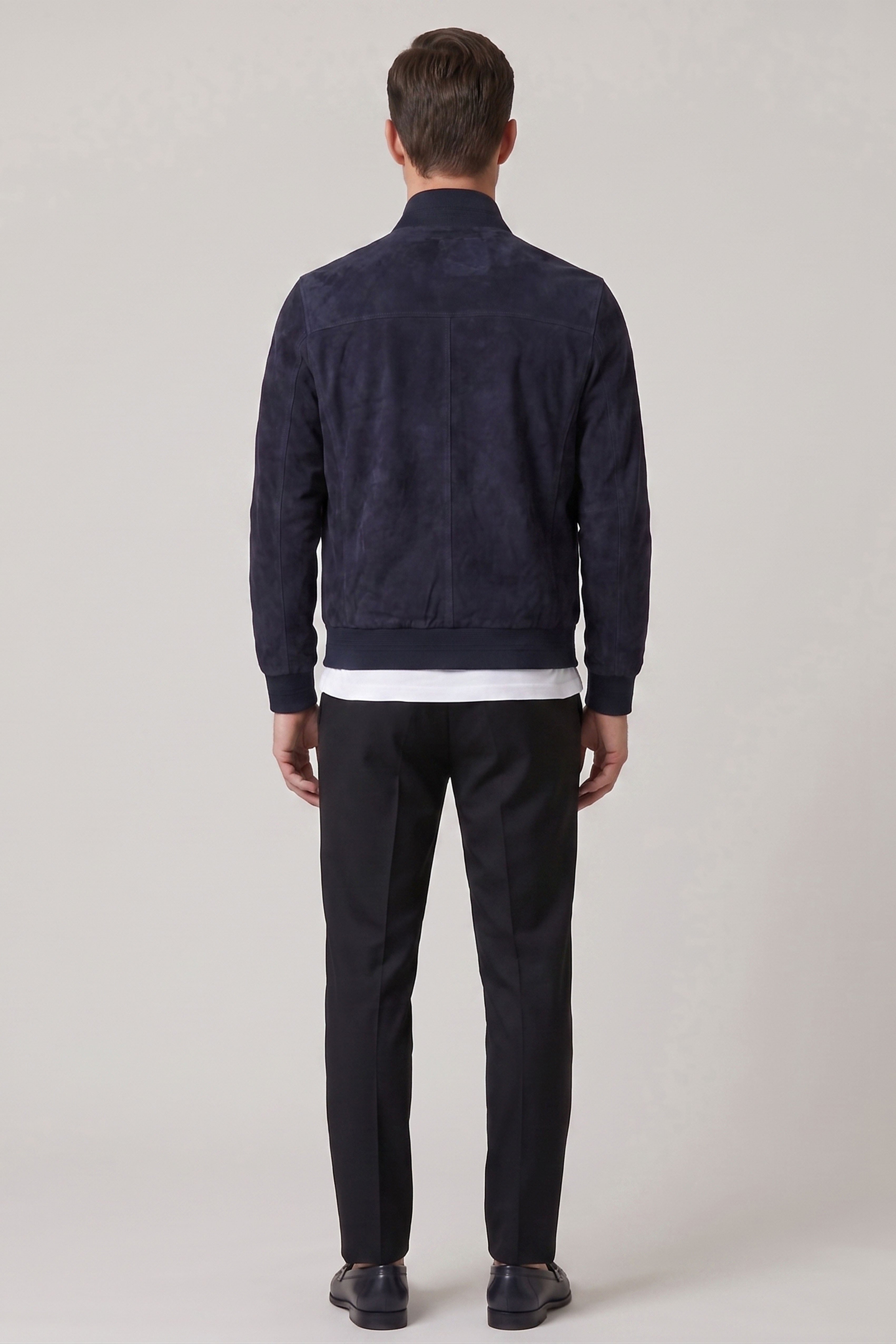 Navy Blue Knox MenS Suede Coat