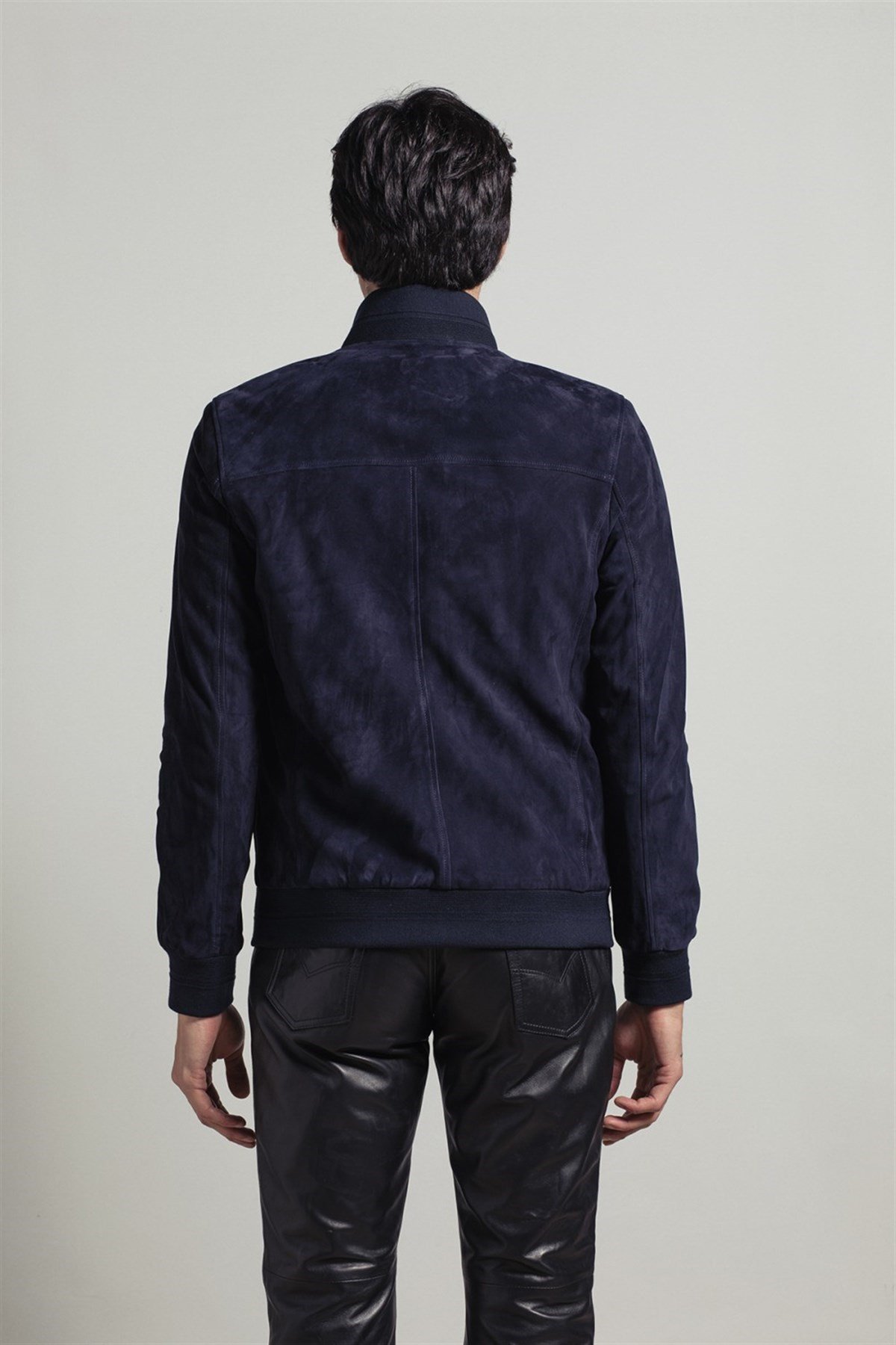 Navy Blue Knox Men's Suede Coat