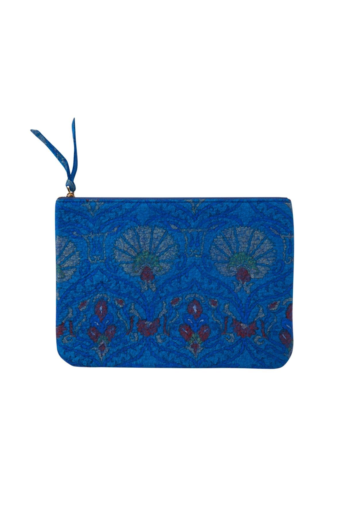 Navy Blue Small Size Felt Clutch Bag