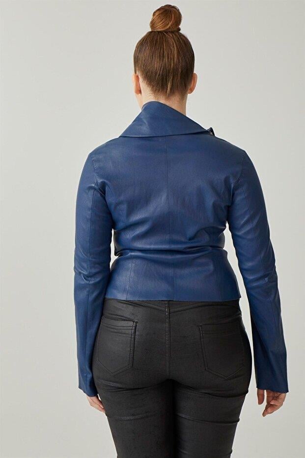 Blue Benoit WomenS Leather Jacket
