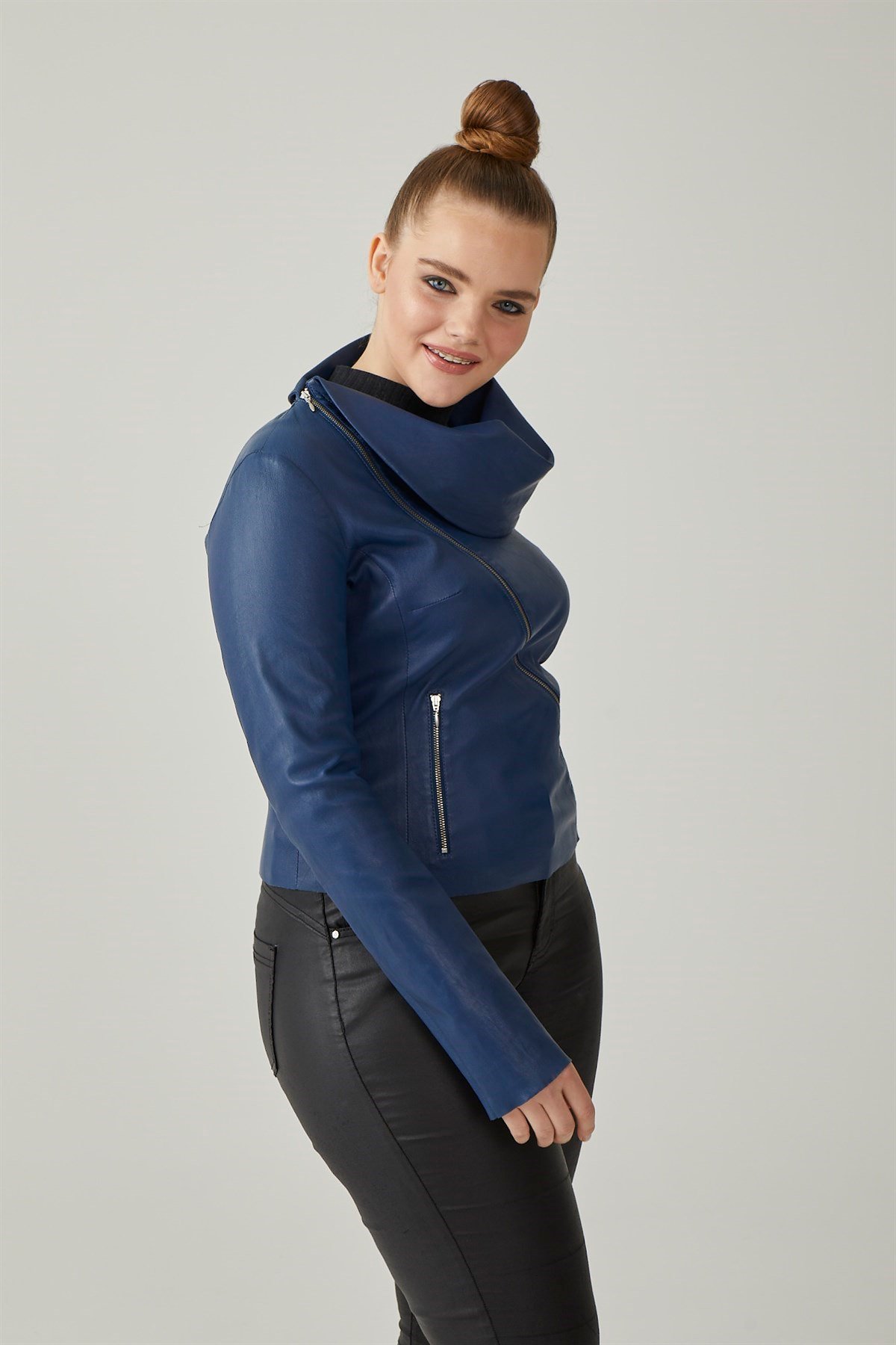 Blue Benoit Women's Leather Jacket