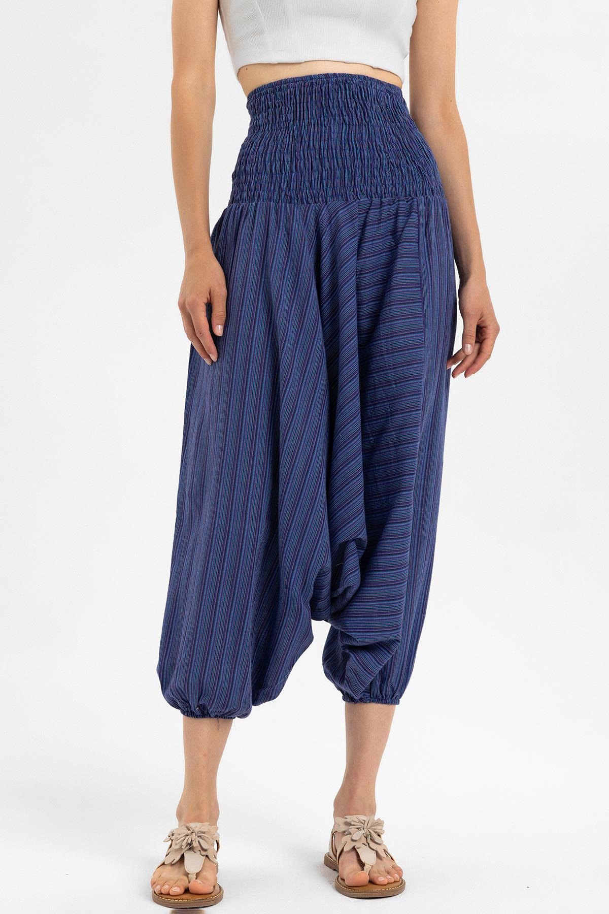 Blue Buldan Cloth Şile Cloth Casual Cut Blouse