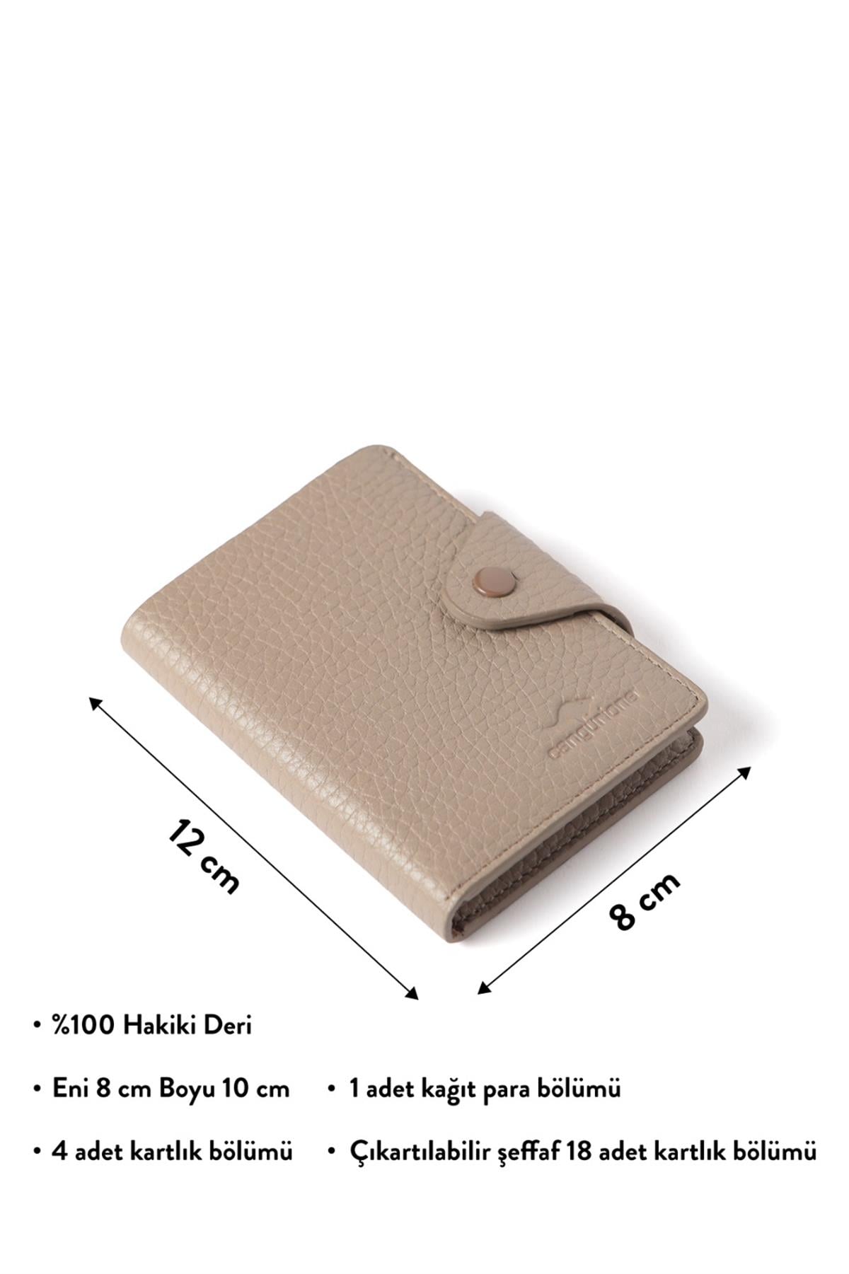 Plum Snap Snap Closure Transparent Compartment Leather Card Holder