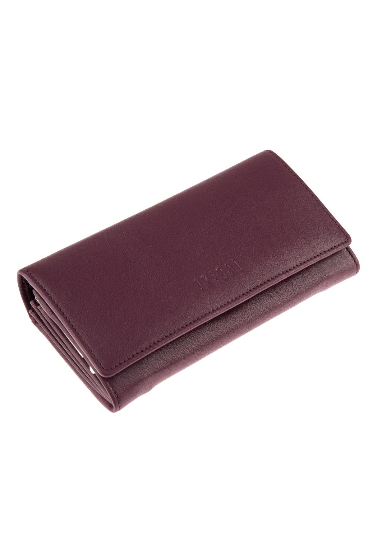 Plum Snap Detailed WomenS Leather Wallet