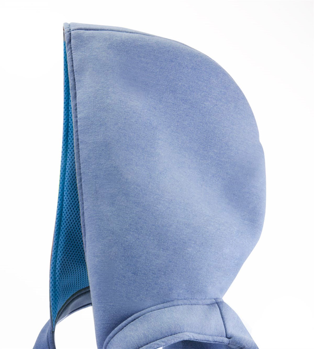 BLUE BLUE LARGE ZIPPEREDWITHOUT ZIPPER HOODED BACKPACK