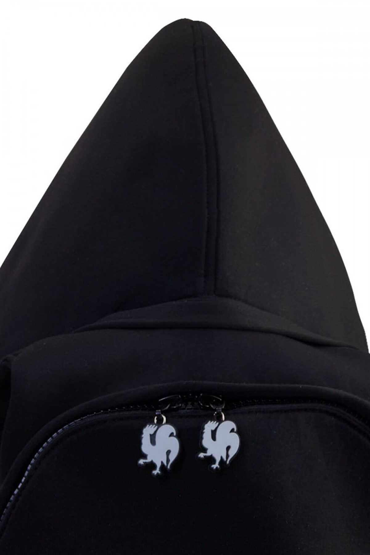 Morikukko Basic Black Gray Hooded Large Backpack