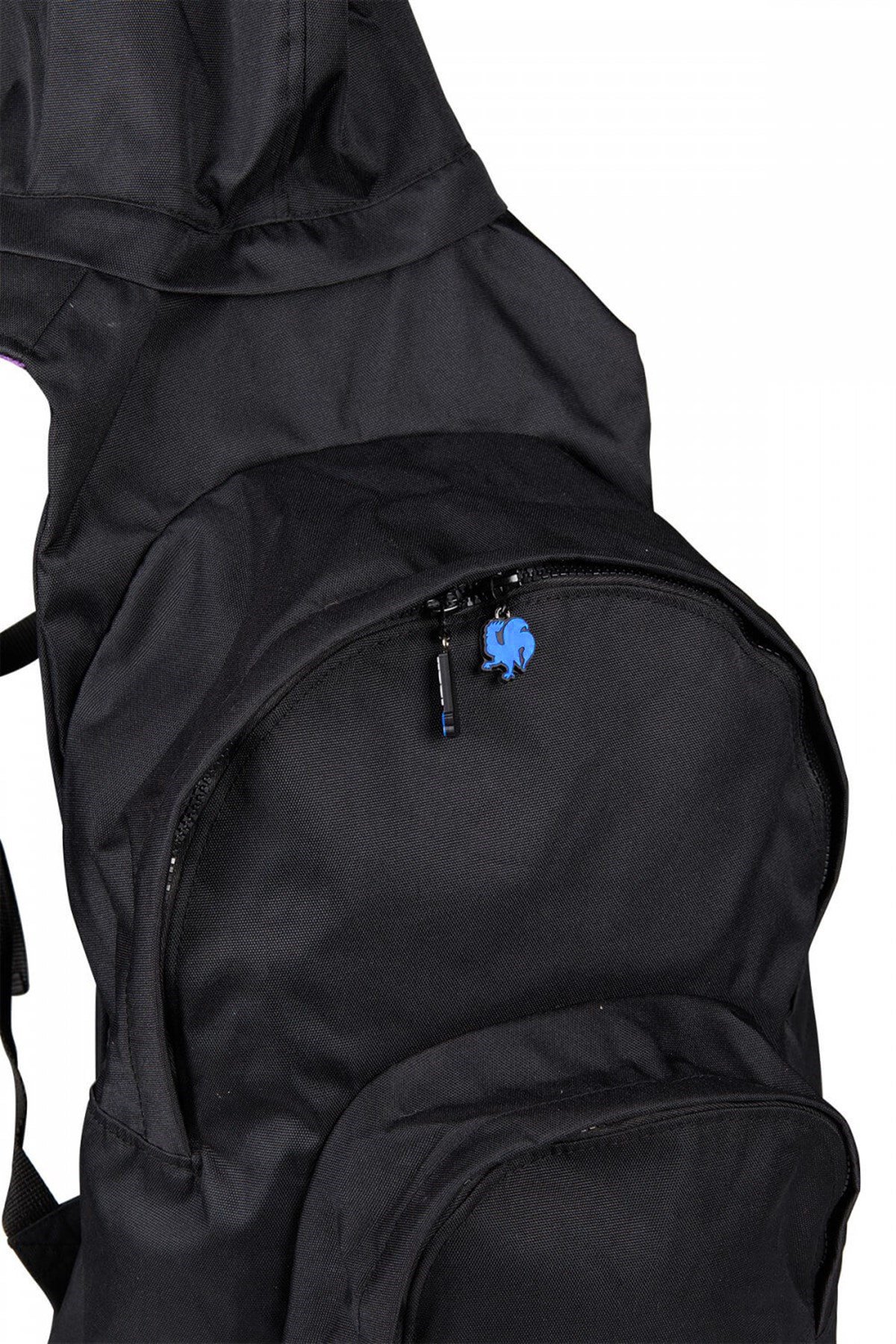 Morikukko Basic Siyah Mavi Kapüşonlu Büyük Sırt Çantası