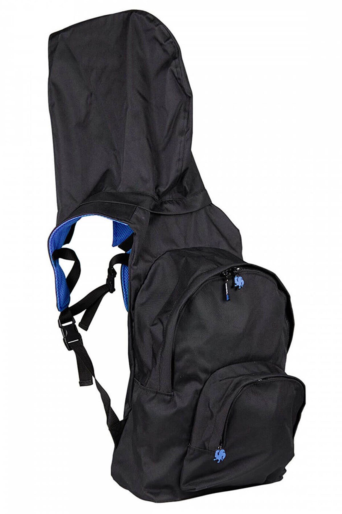 Morikukko Basic Siyah Mavi Kapüşonlu Büyük Sırt Çantası