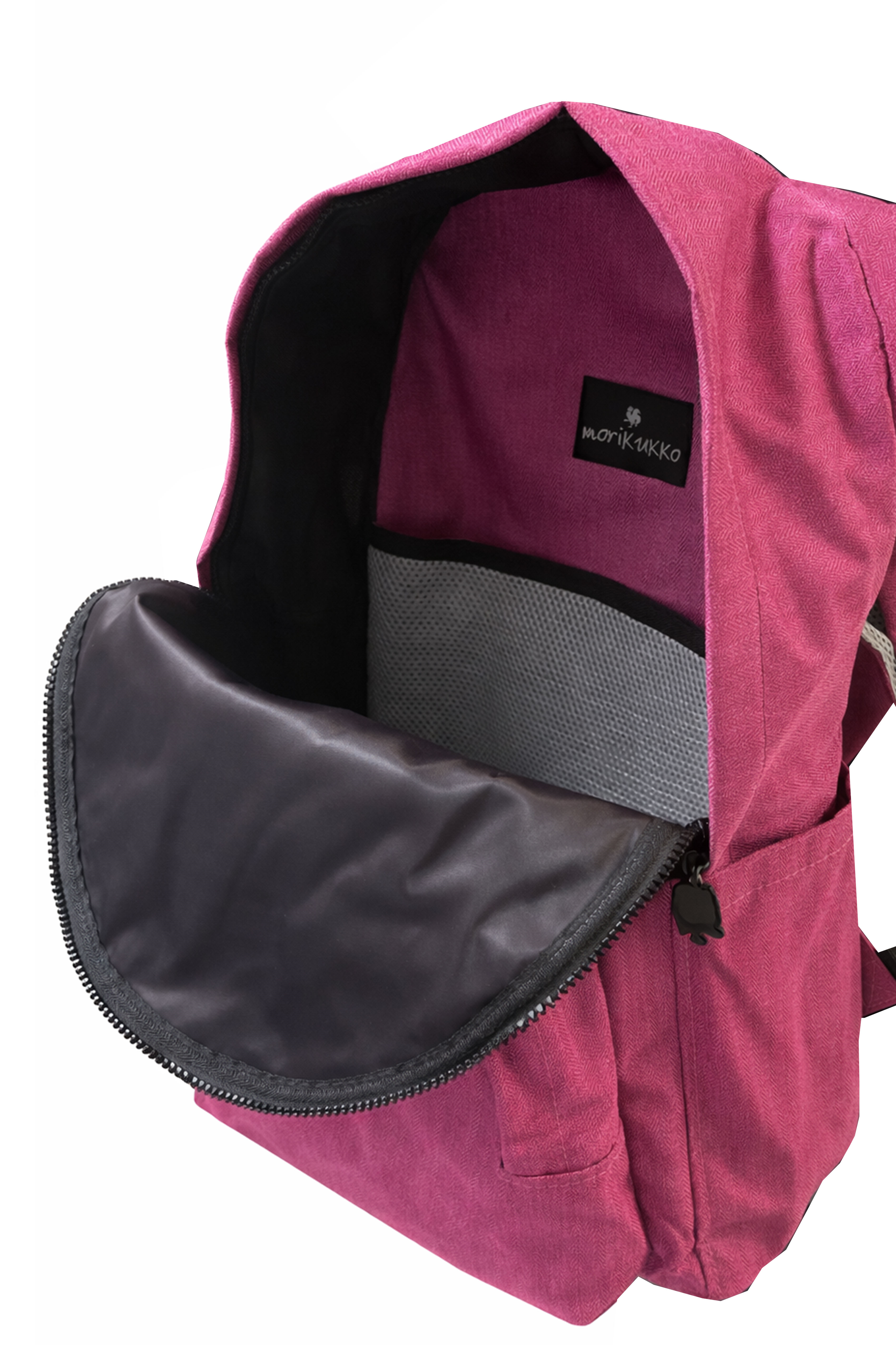 Morikukko Karne Hediyesi Pembe Gri Çıkarılabilir Kapüşonlu Notebook Cepli Hafif Sırt Çantası