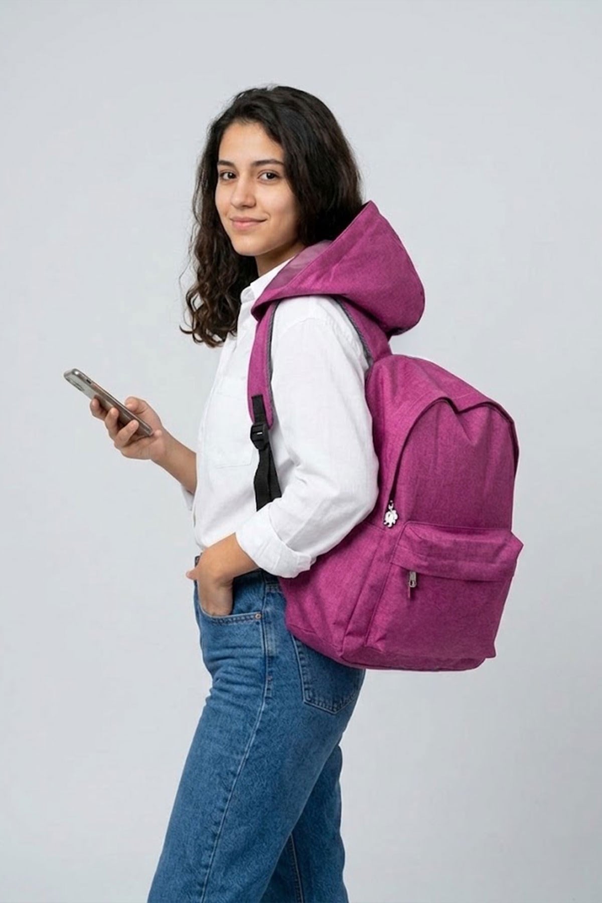 Kool Koyu Pink/Grey Large Hooded Backpack